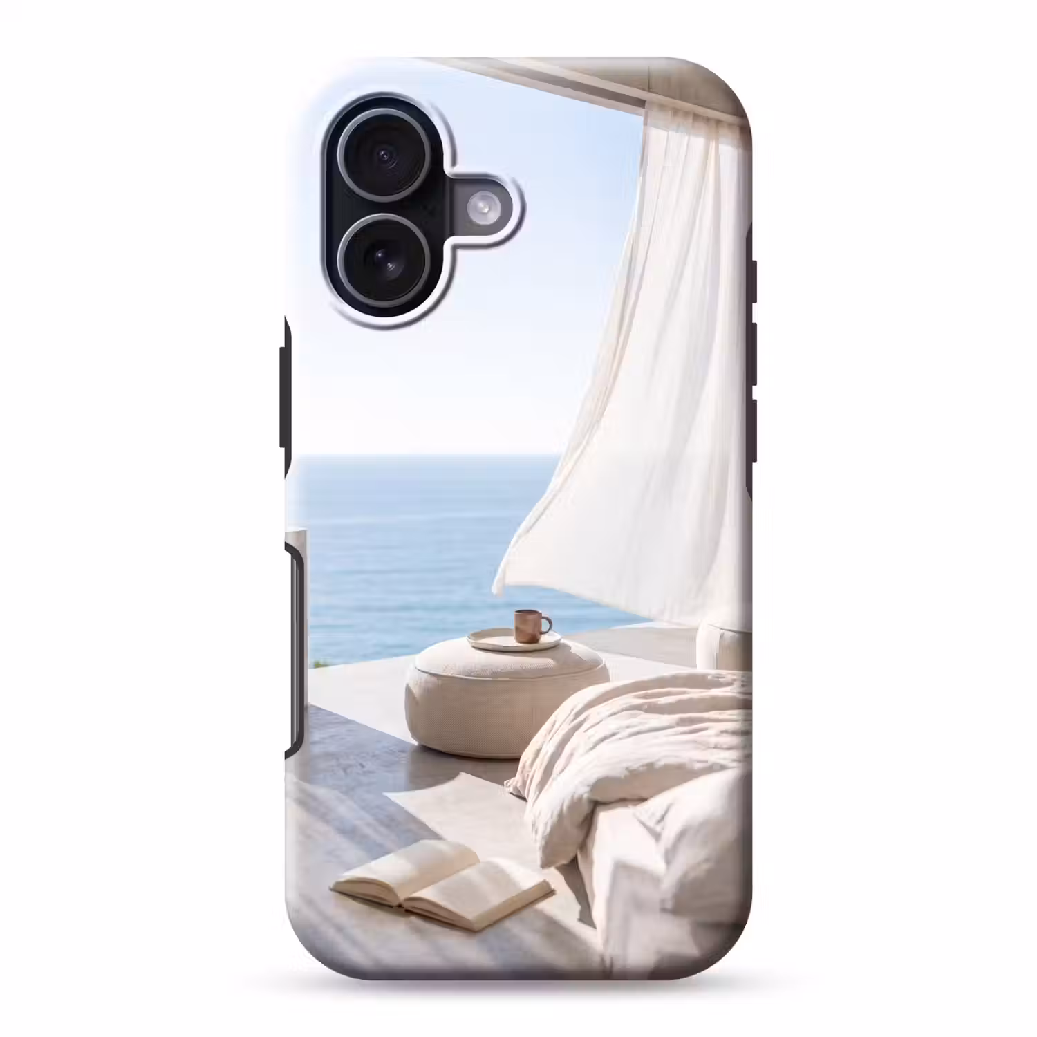 Interieur - Zeezicht - Modern - Rust - Beige Toughcase MagSafe Apple iPhone 17 klein -3d