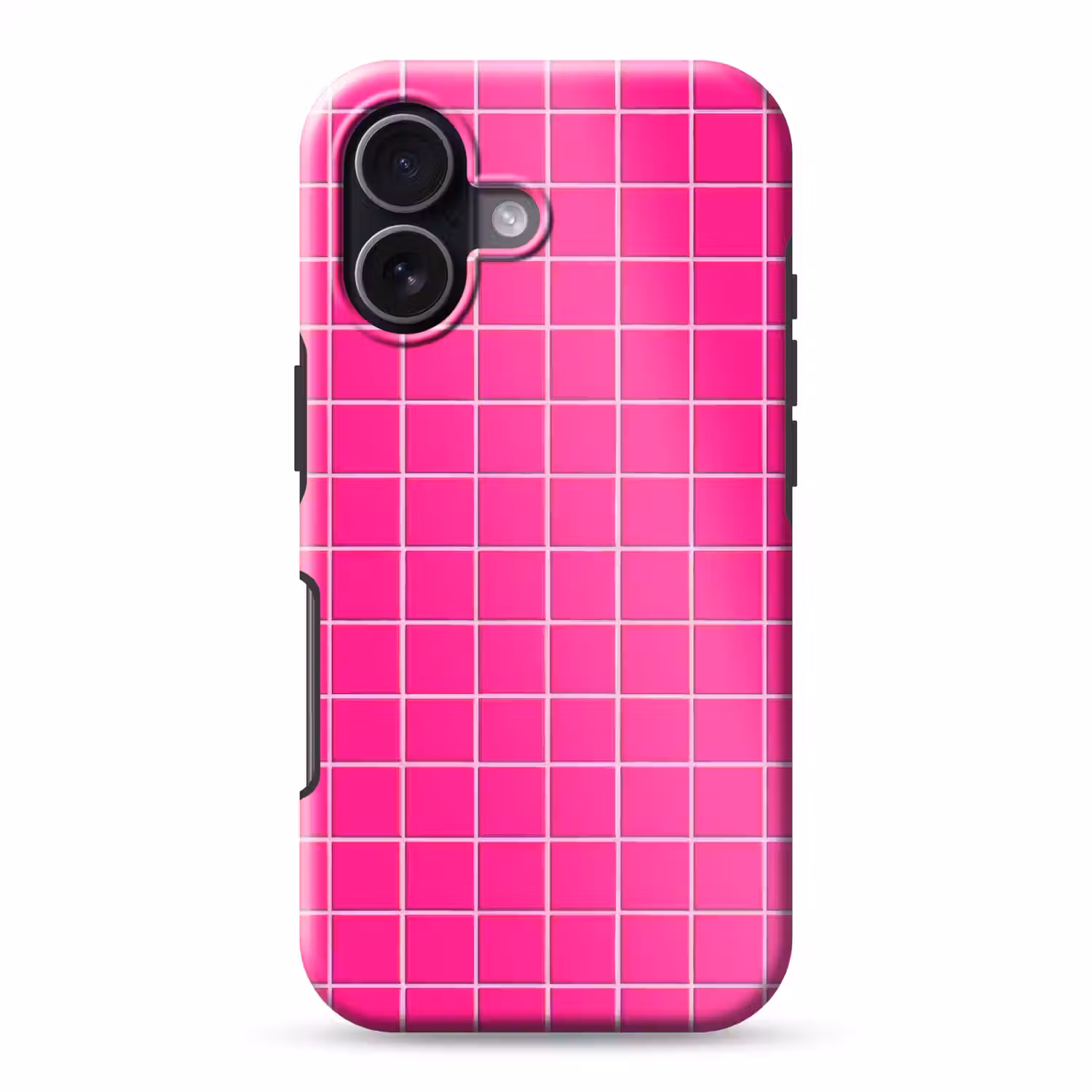 Tegels - Vierkant - Fuchsia Toughcase MagSafe Apple iPhone 17 klein 1017 -3d