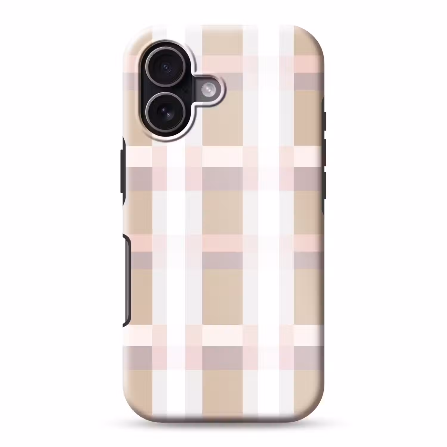 Ruitpatroon - Aardetinten - Minimalistisch Toughcase MagSafe Apple iPhone 17 klein 1017 -3d