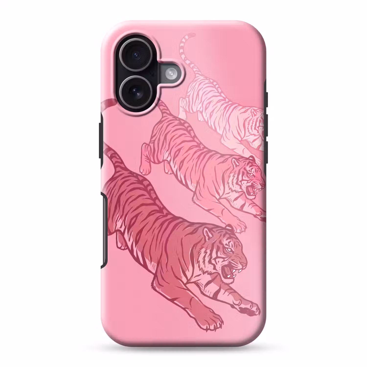 Kat - Springend - Dieren - Roze - Modern Toughcase MagSafe Apple iPhone 17 klein -3d