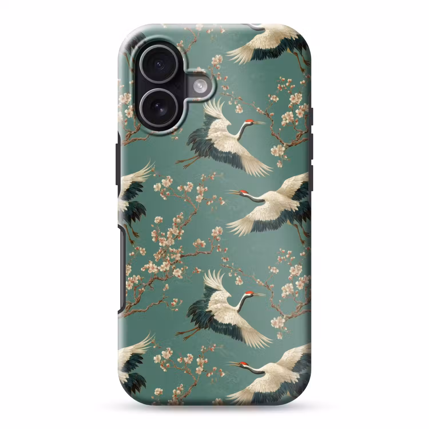 Kersenbloesem - Kraamvogels - Groen Toughcase MagSafe Apple iPhone 17 klein 1017 -3d