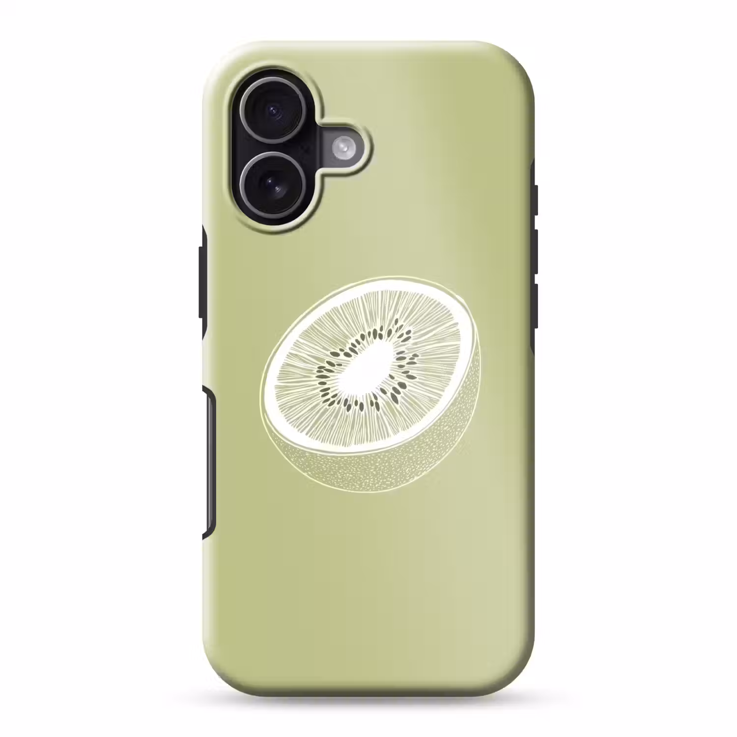 Kiwi - Lijntekening - Minimalistisch - Groen Toughcase MagSafe Apple iPhone 17 klein -3d