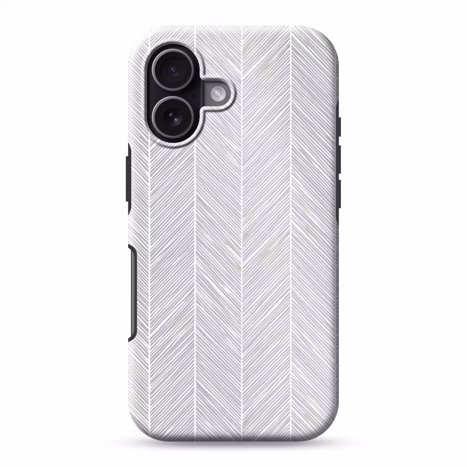 Klassiek - Visgraat - Grijs Toughcase MagSafe Apple iPhone 17 klein 1017 -3d