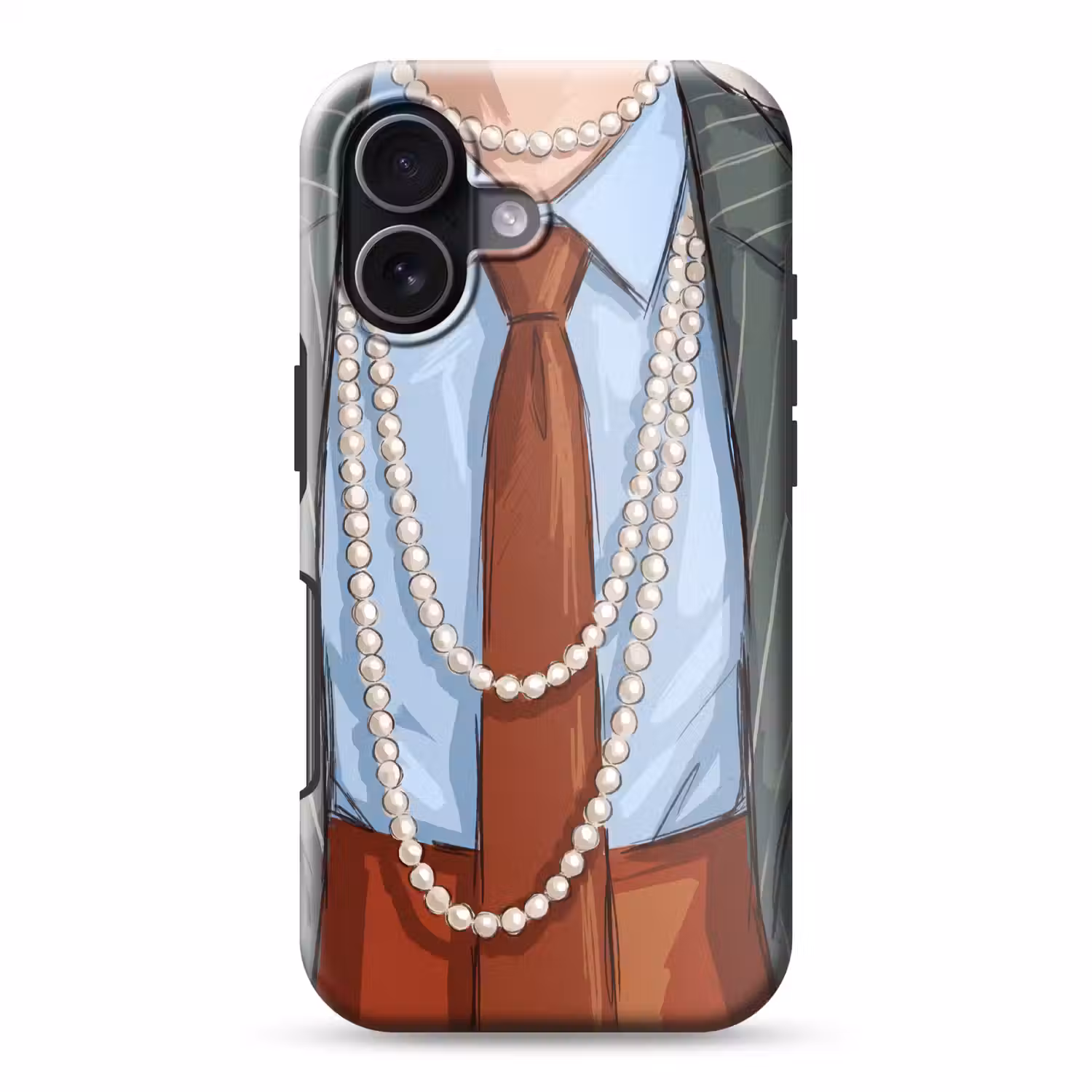 Kleding - Strik - Parels - Klassiek - Mode Toughcase MagSafe Apple iPhone 17 klein -3d