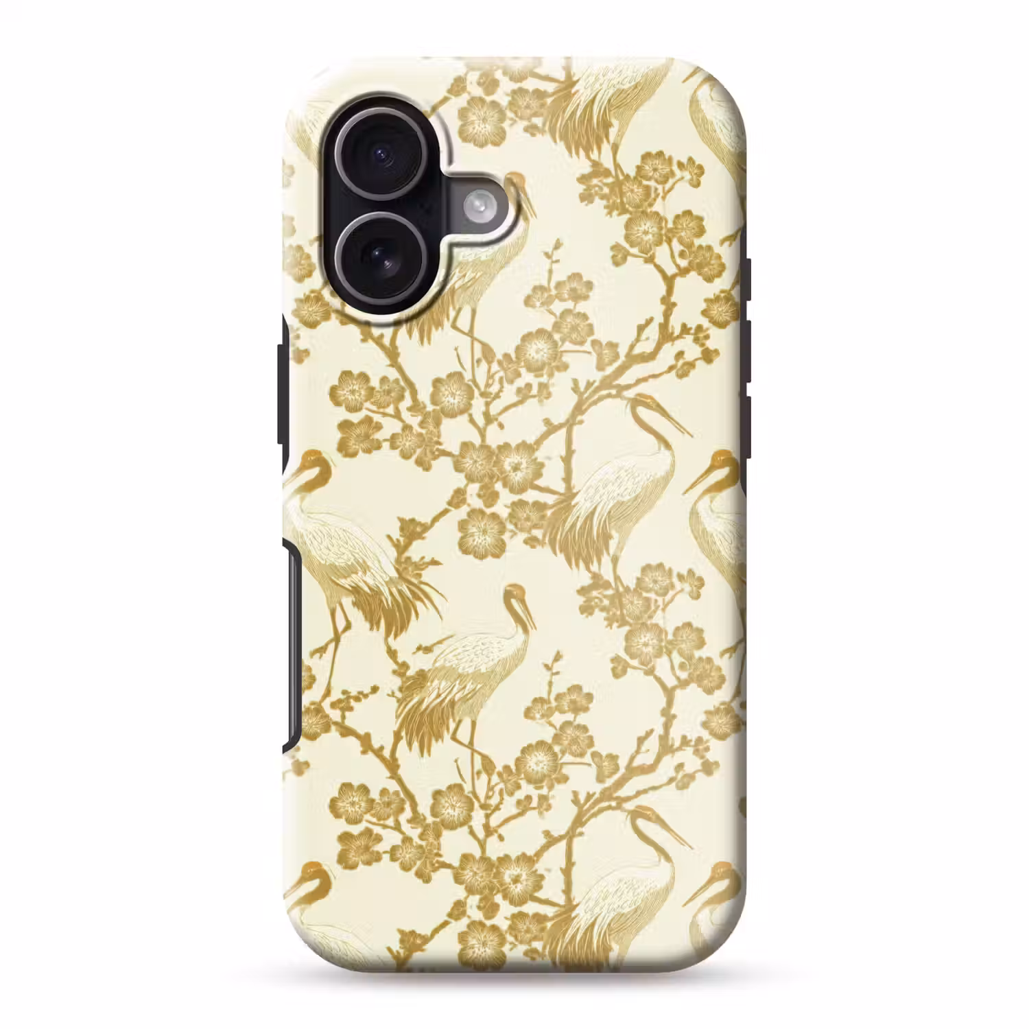 Kraanvogels - Kersenbloesem - Goud Toughcase MagSafe Apple iPhone 17 klein 1017 -3d