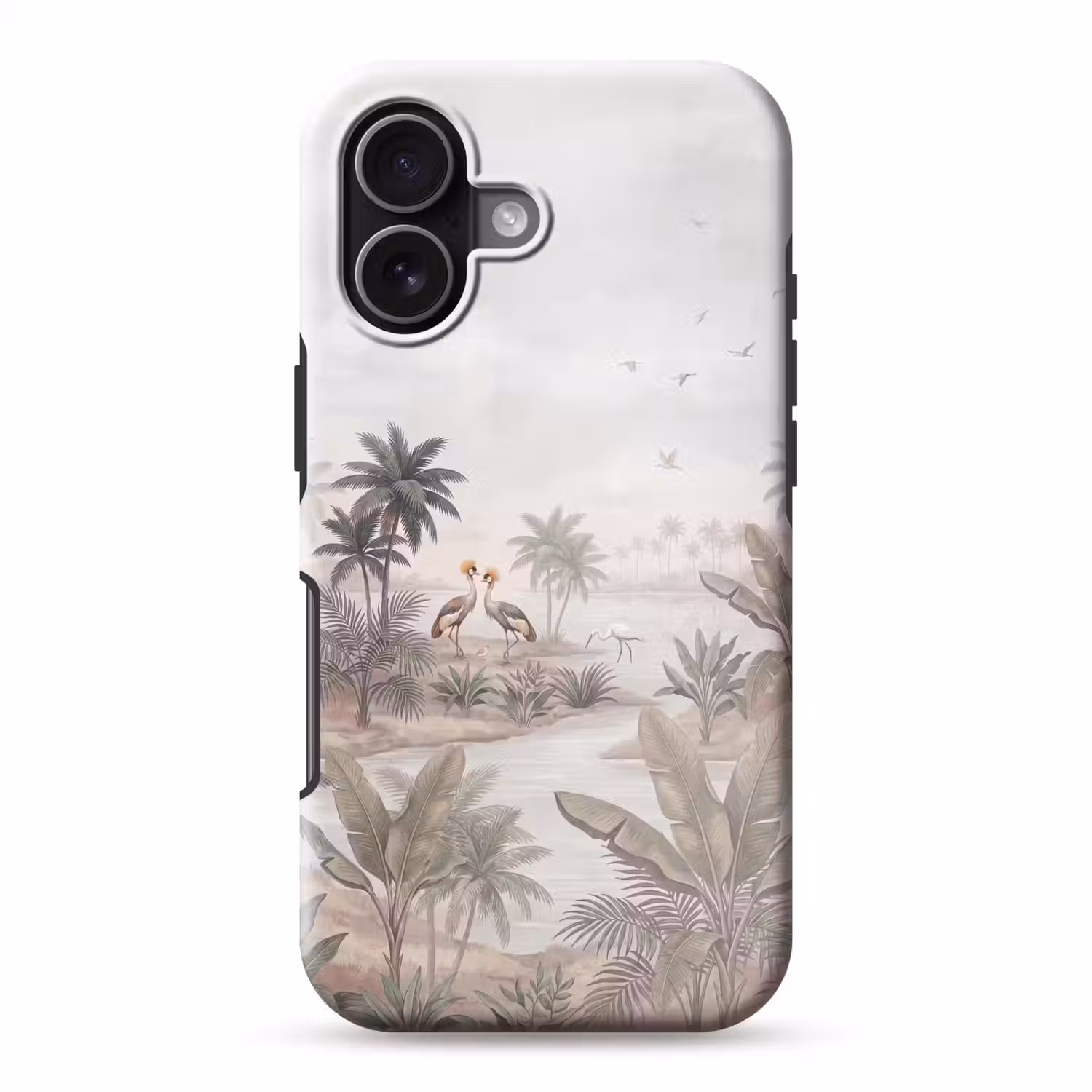 Kraanvogels - Palmbomen - Tropisch Toughcase MagSafe Apple iPhone 17 klein -3d