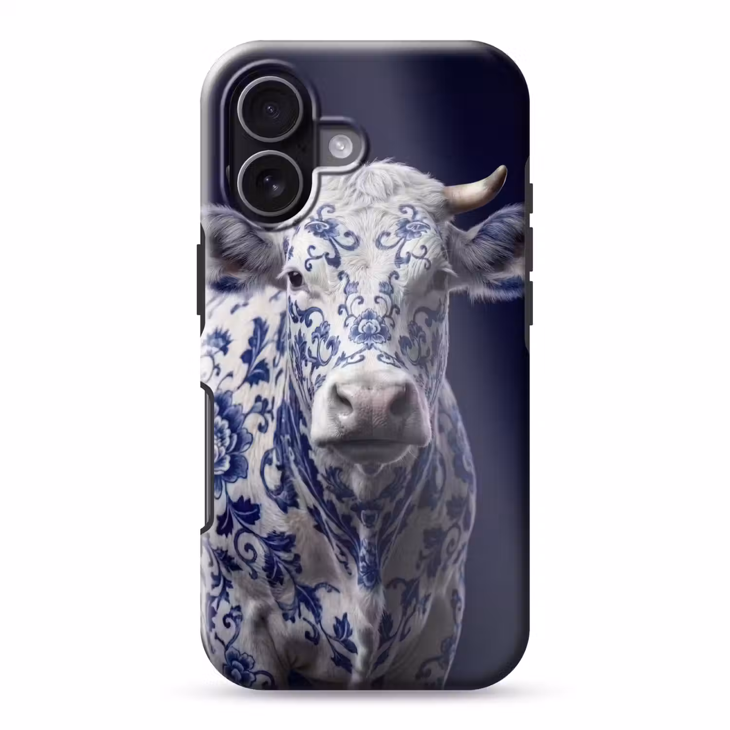 Koe - Delfts - Blauw - Artistiek Toughcase MagSafe Apple iPhone 17 klein -3d