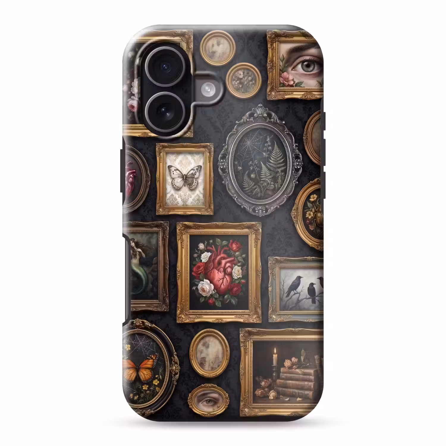 Kunst - Collectie - Vintage - Klassiek - Donker Toughcase MagSafe Apple iPhone 17 klein -3d