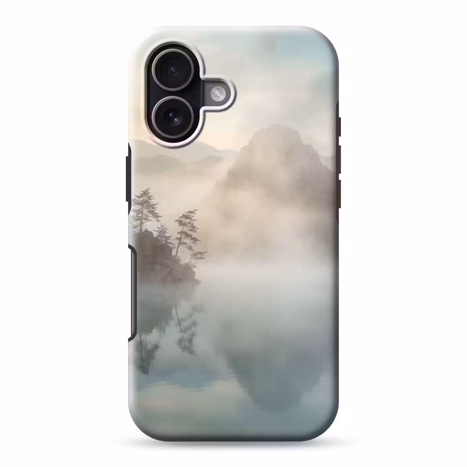 Landschap - Bergen - Mist - Water - Natuur Toughcase MagSafe Apple iPhone 17 klein -3d