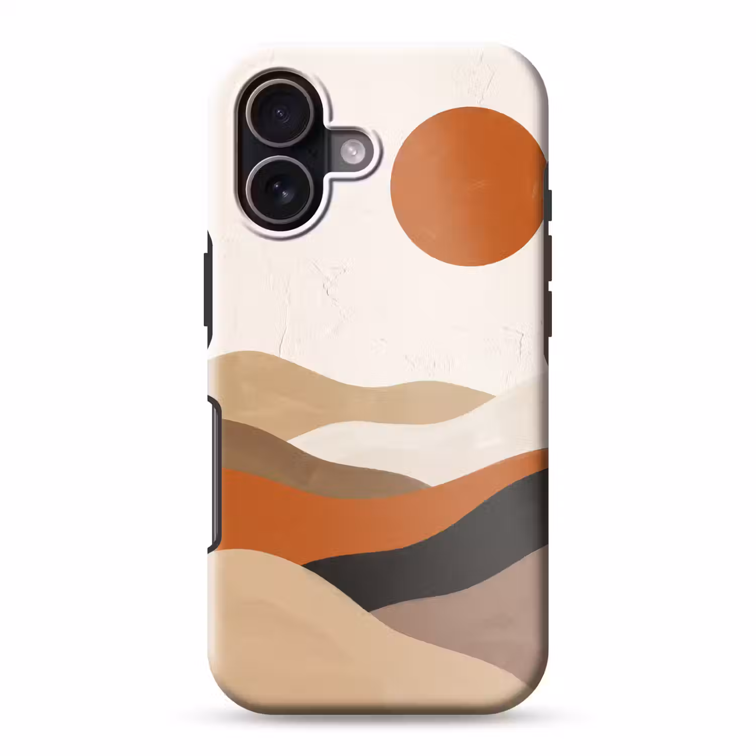 Landschap - Heuvels - Zon - Abstract - Oranje Toughcase MagSafe Apple iPhone 17 klein -3d