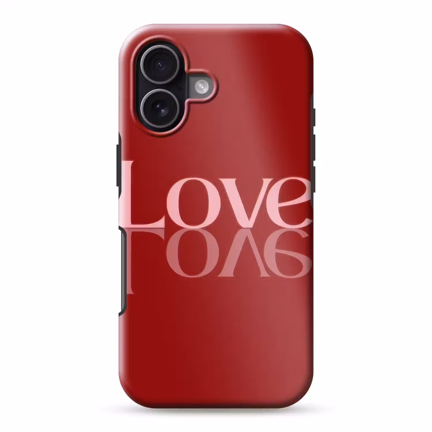 Love - Spiegeling - Rood Toughcase MagSafe Apple iPhone 17 klein -3d