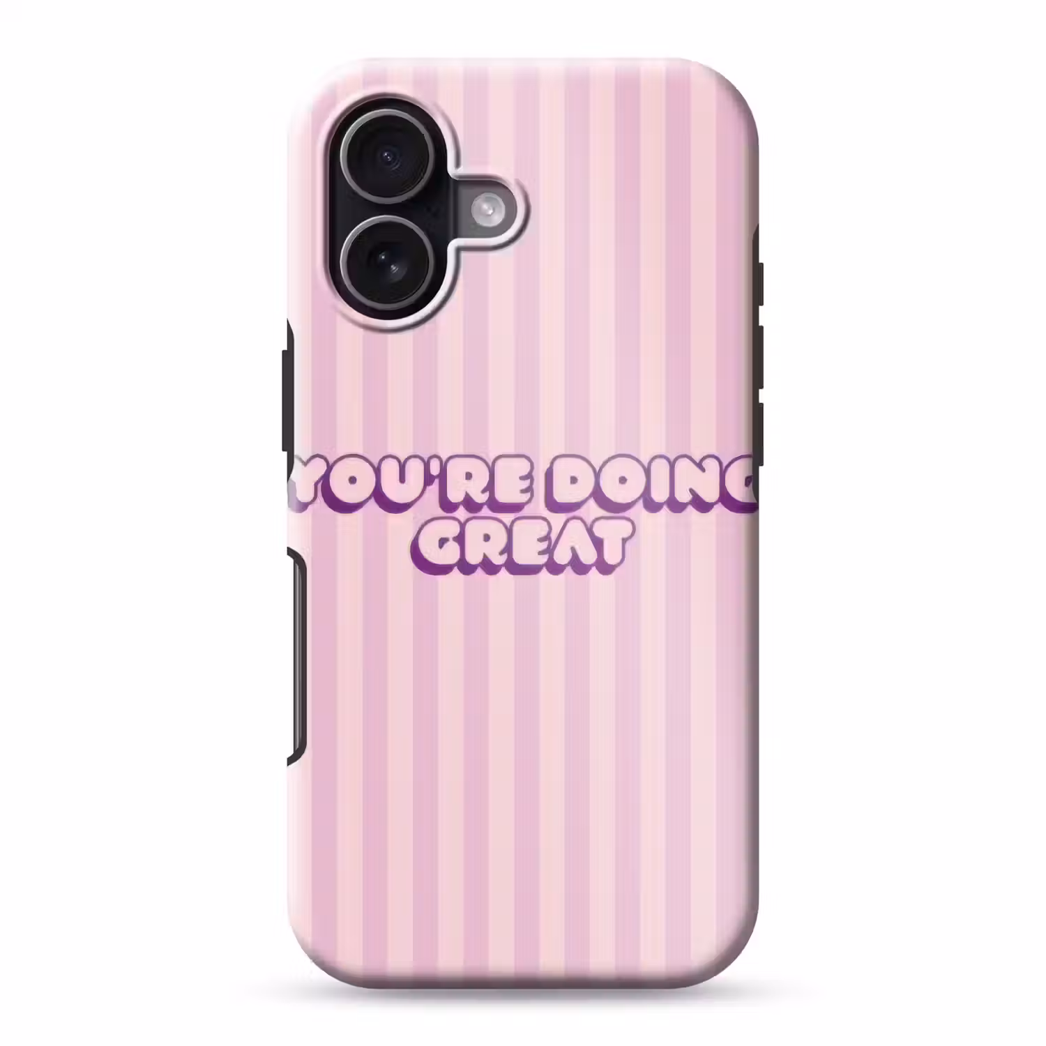 Paars - Strepen - You're doing great - Schaduw Toughcase MagSafe Apple iPhone 17 klein -3d