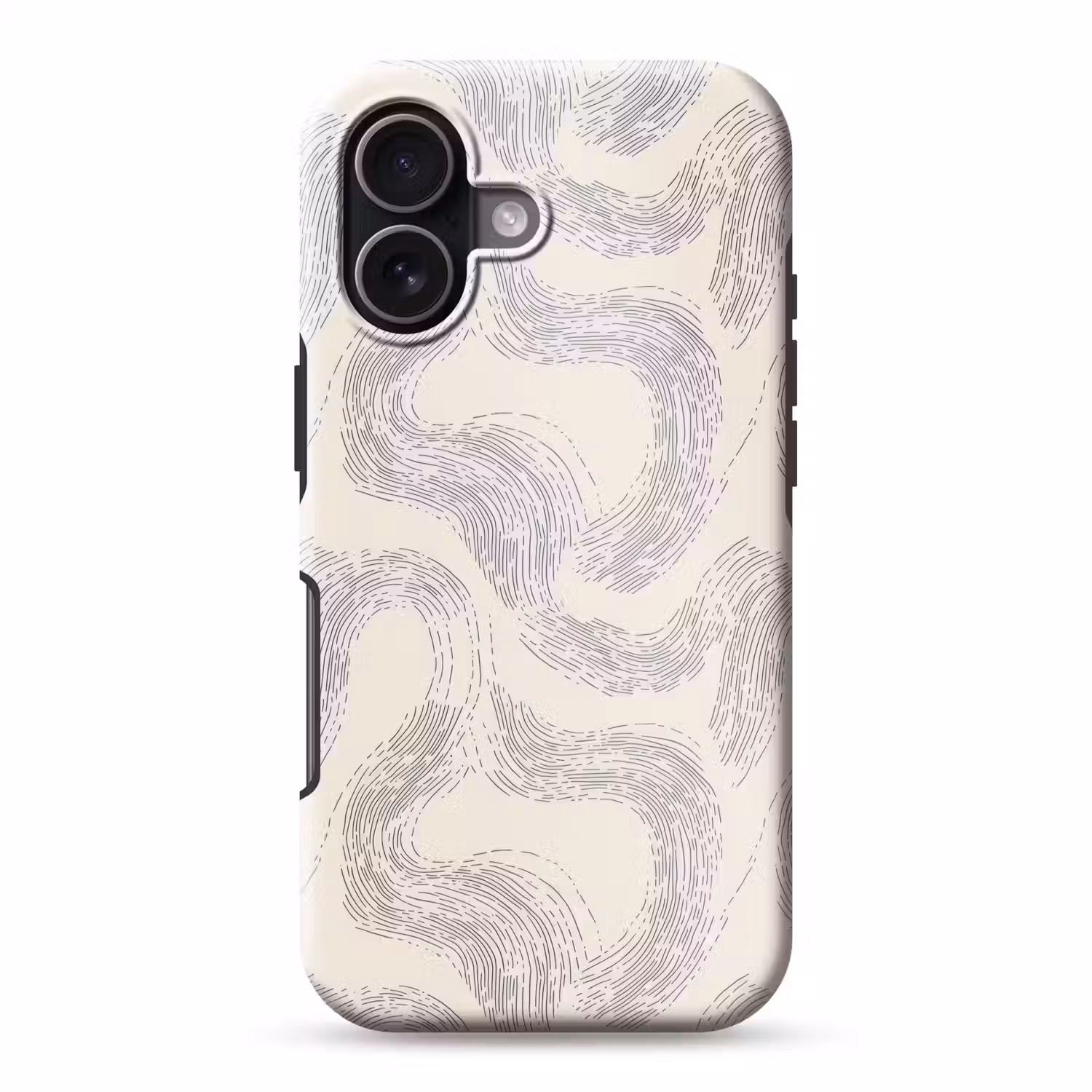 Lijnen - Patroon - Beige - Minimalistisch Toughcase MagSafe Apple iPhone 17 klein 1017 -3d