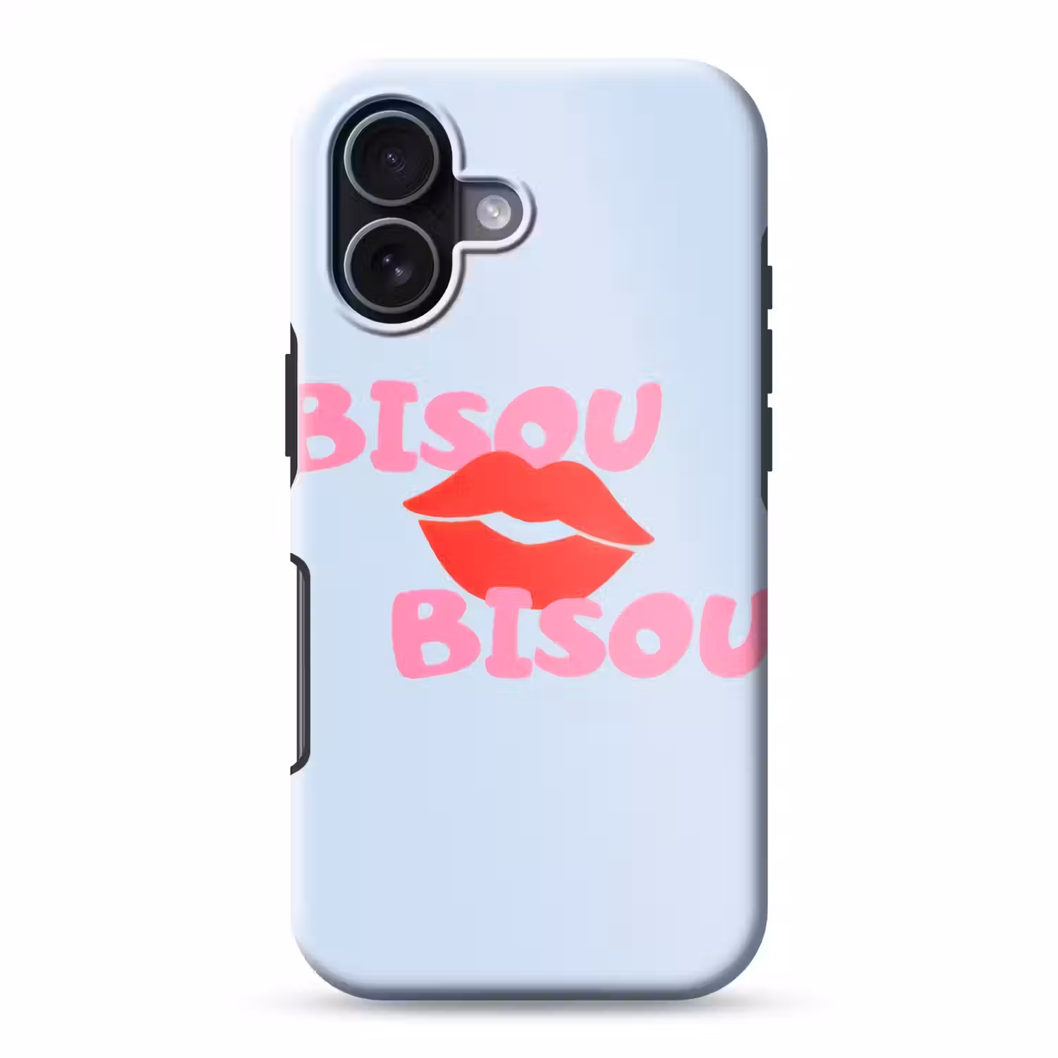 Lippen - Bisou - Blauw Toughcase MagSafe Apple iPhone 17 klein -3d