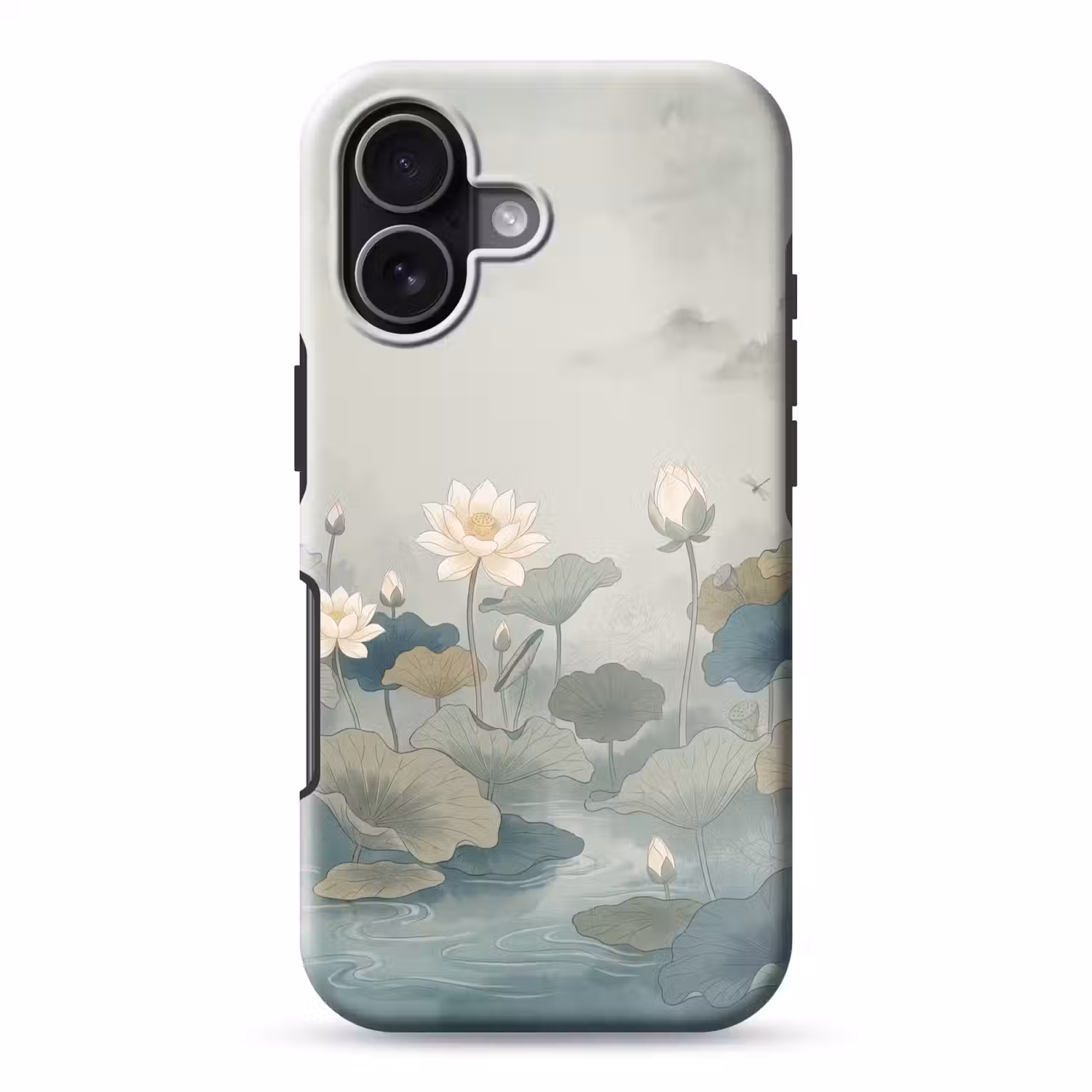 Lotus - Bloemen - Groen Toughcase MagSafe Apple iPhone 17 klein -3d