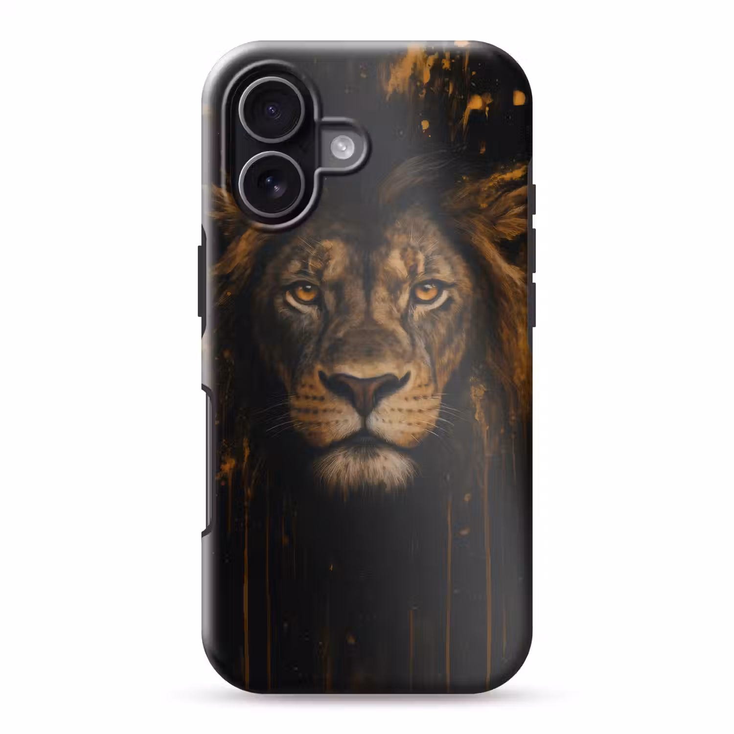 Leeuw - Goud - Druppels Toughcase MagSafe Apple iPhone 17 klein -3d