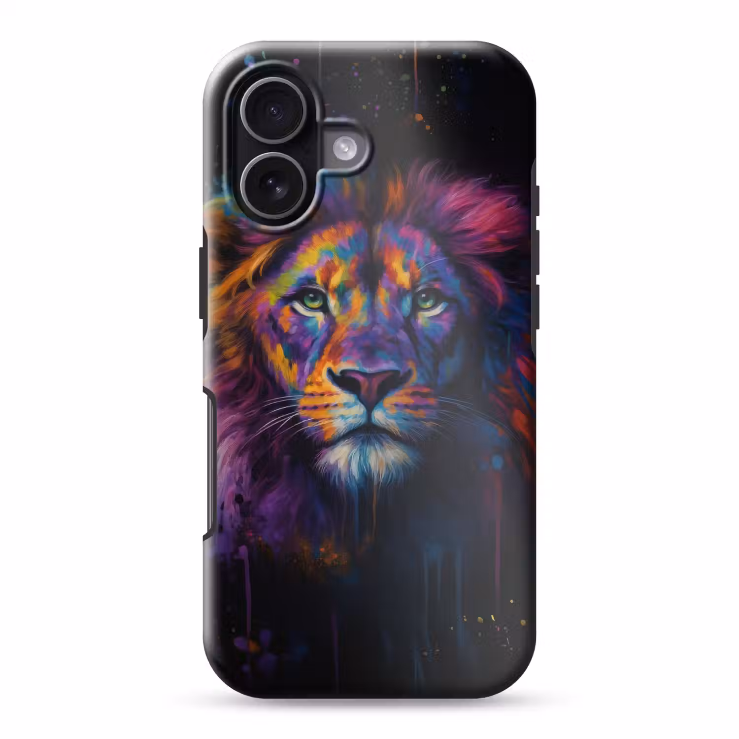 Leeuwenkop - Felgekleurd - Abstract Toughcase MagSafe Apple iPhone 17 klein -3d