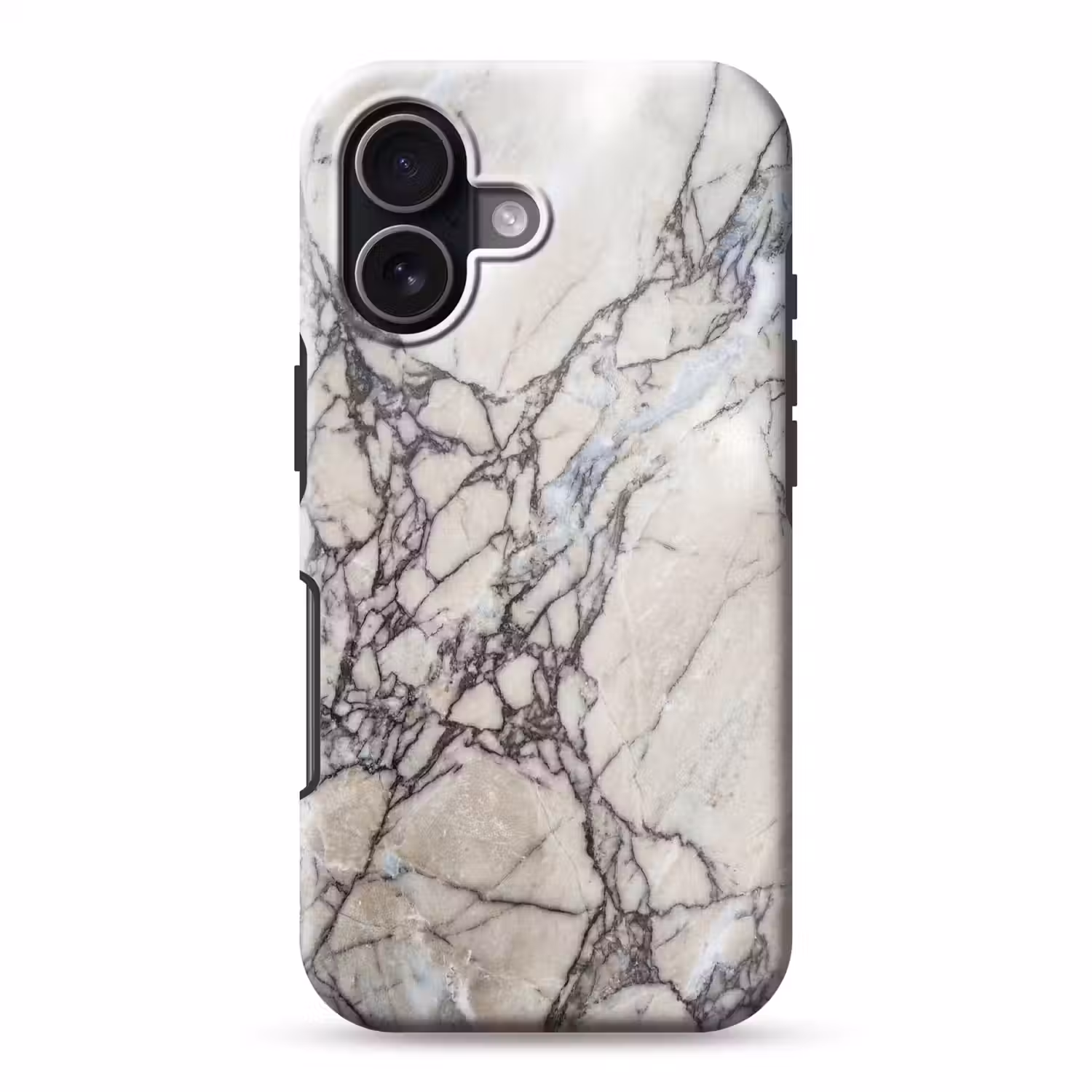 Marmer - Aderen - Patroon - Wit - Grijs Toughcase MagSafe Apple iPhone 17 klein -3d