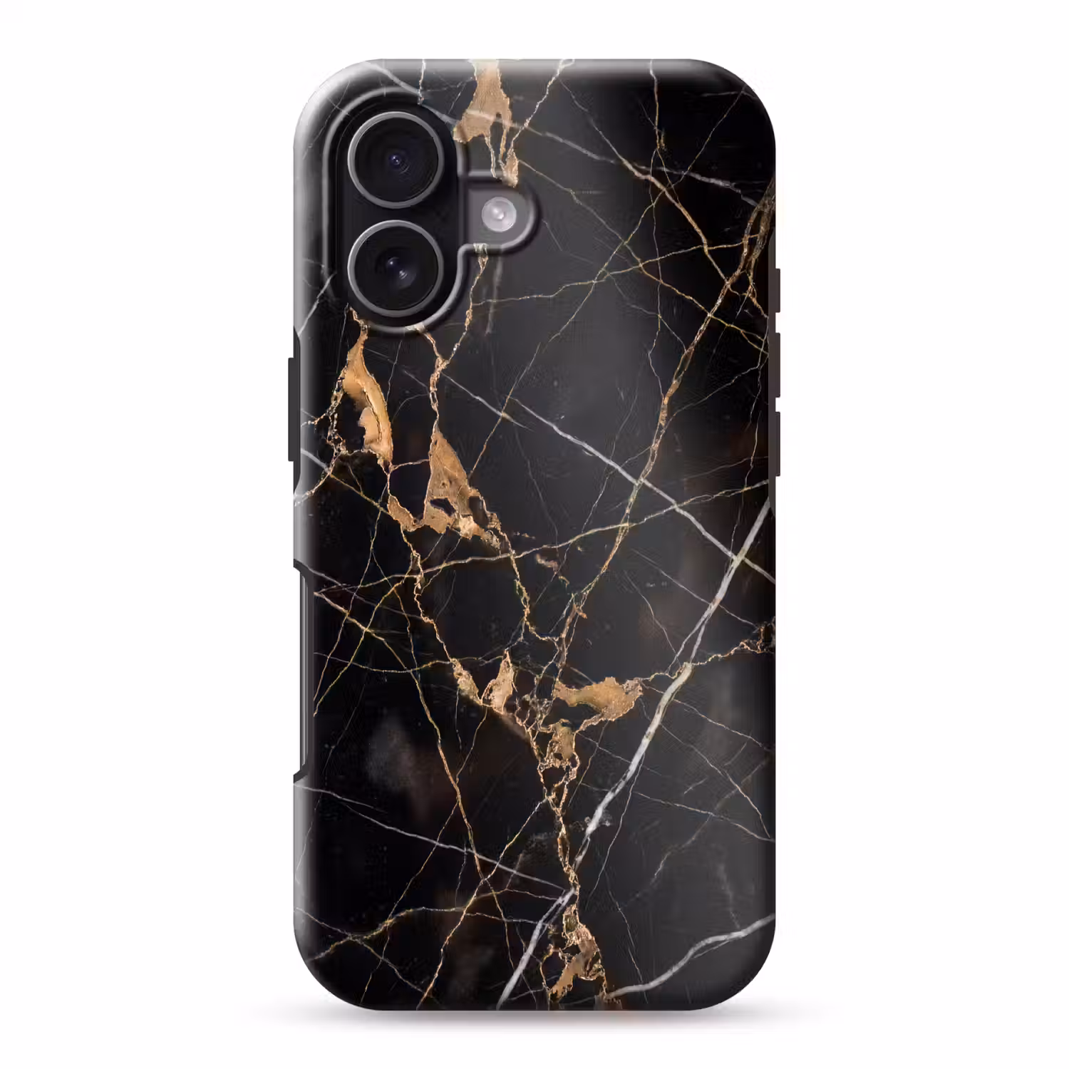 Marmer - Goud - Abstract - Zwart Toughcase MagSafe Apple iPhone 17 klein -3d