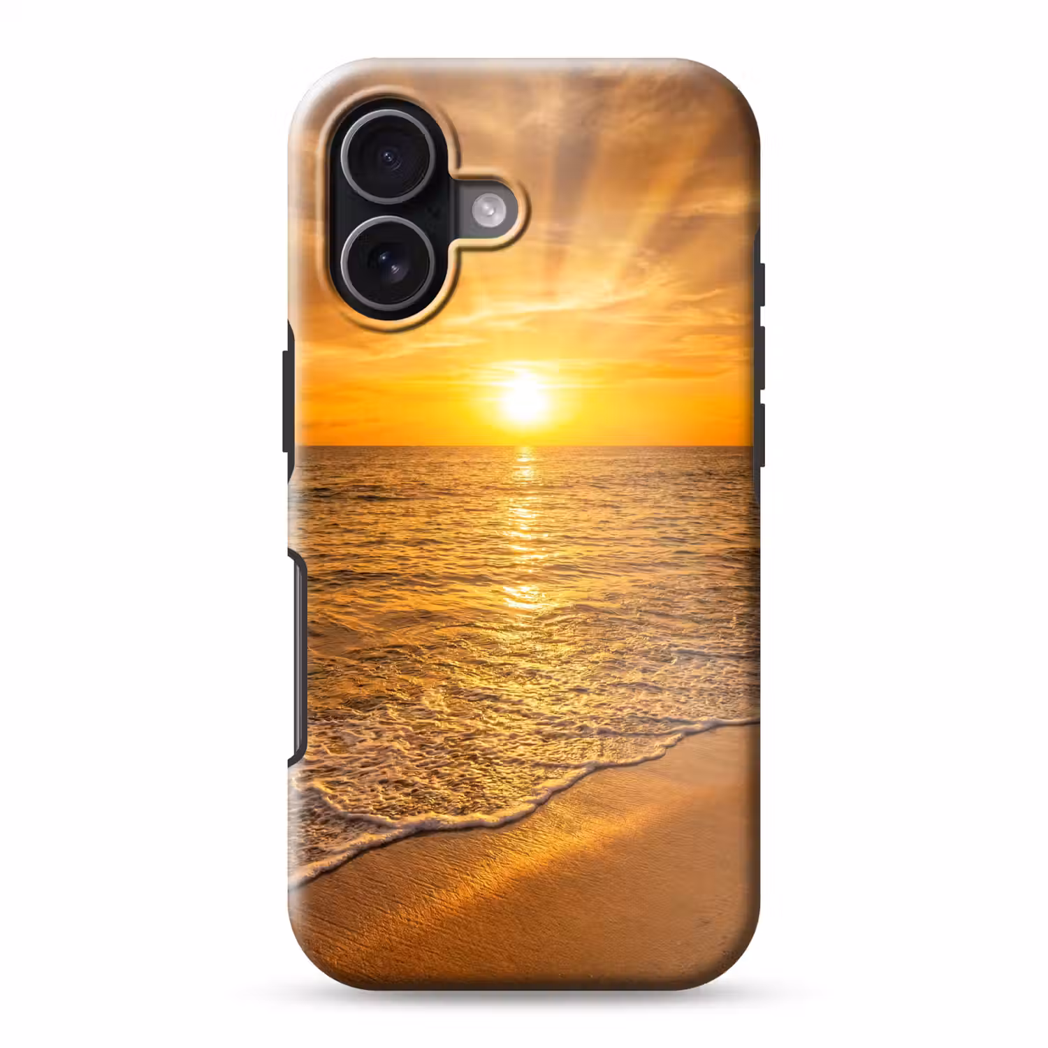 Zee - Zonsondergang - Golven - Kust - Oranje Toughcase MagSafe Apple iPhone 17 klein -3d