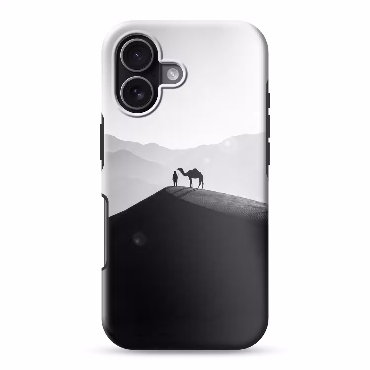 Mens - Kameel - Zandduin - Natuur - Monochroom Toughcase MagSafe Apple iPhone 17 klein -3d