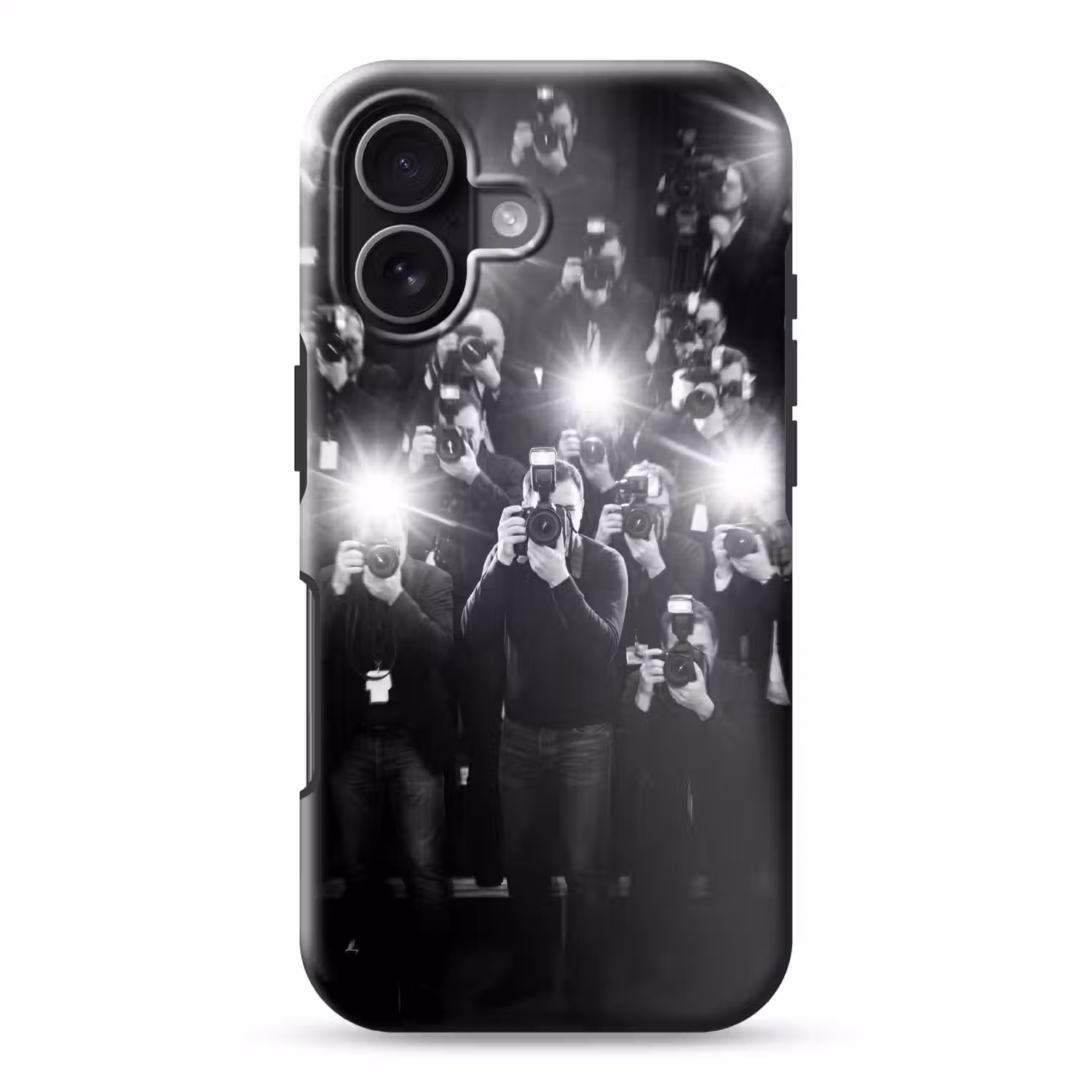 Mensen - Camera - Flitslicht - Zwart-wit - Media Toughcase MagSafe Apple iPhone 17 klein -3d