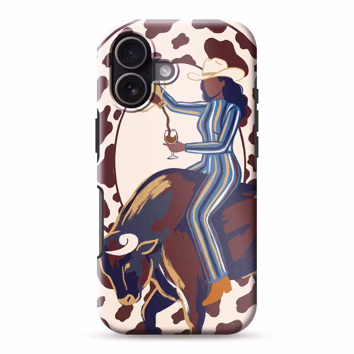 Mensen - Dieren - Cowboy - Abstract - Kleurrijk Toughcase MagSafe Apple iPhone 17 klein -3d