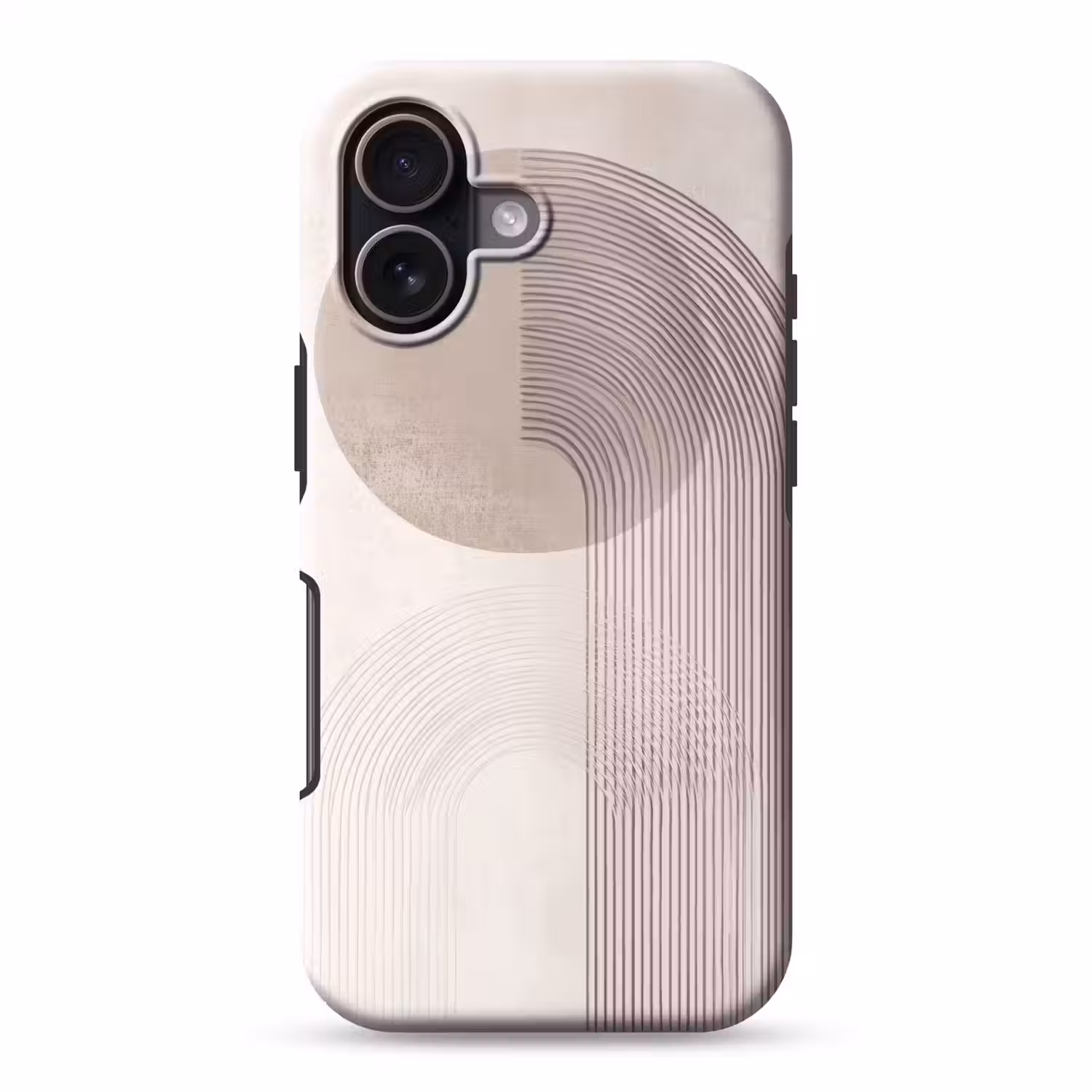 Minimalistisch - Cirkel - Lichtgrijs Toughcase MagSafe Apple iPhone 17 klein -3d