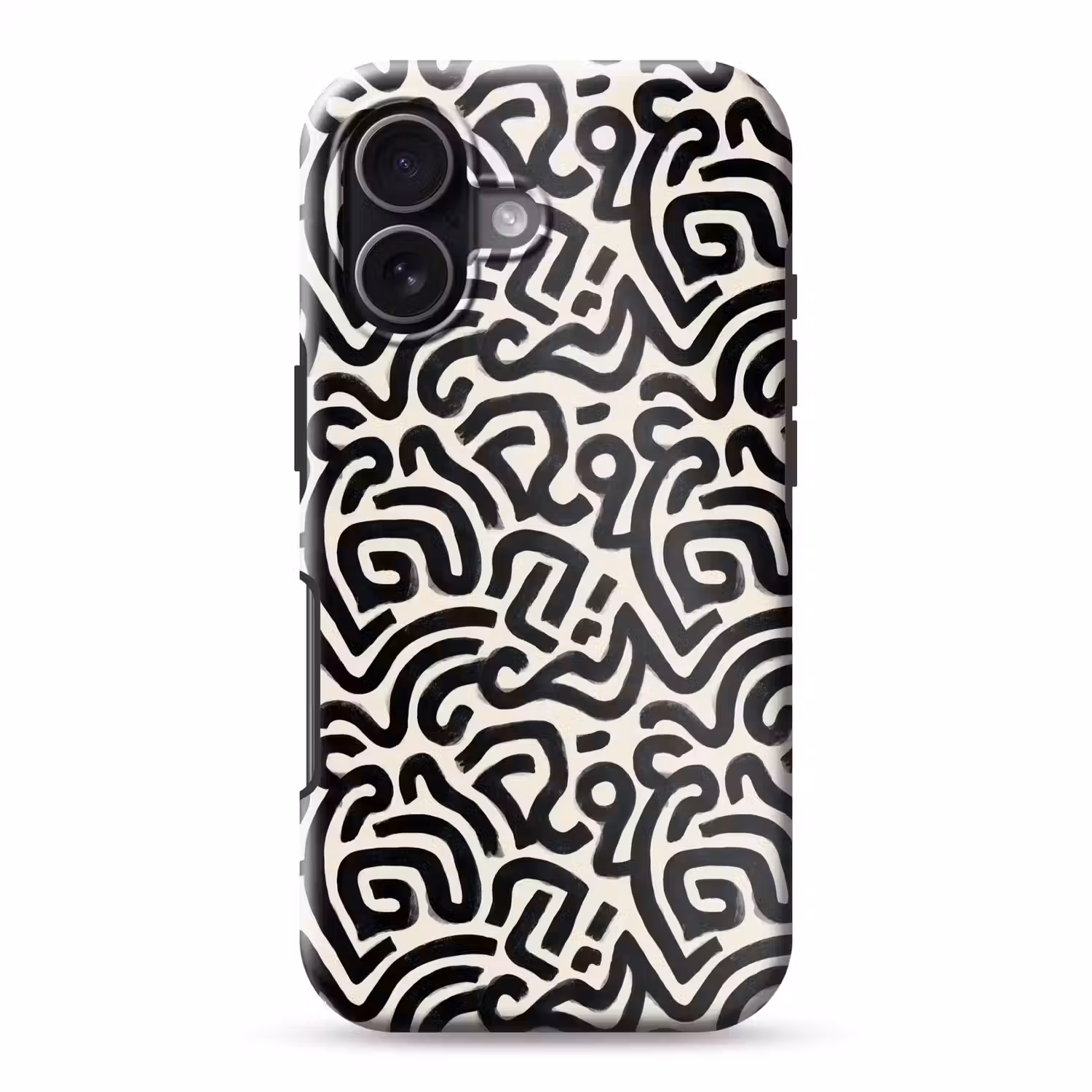 Modern - Abstract - Zwart Toughcase MagSafe Apple iPhone 17 klein 1017 -3d