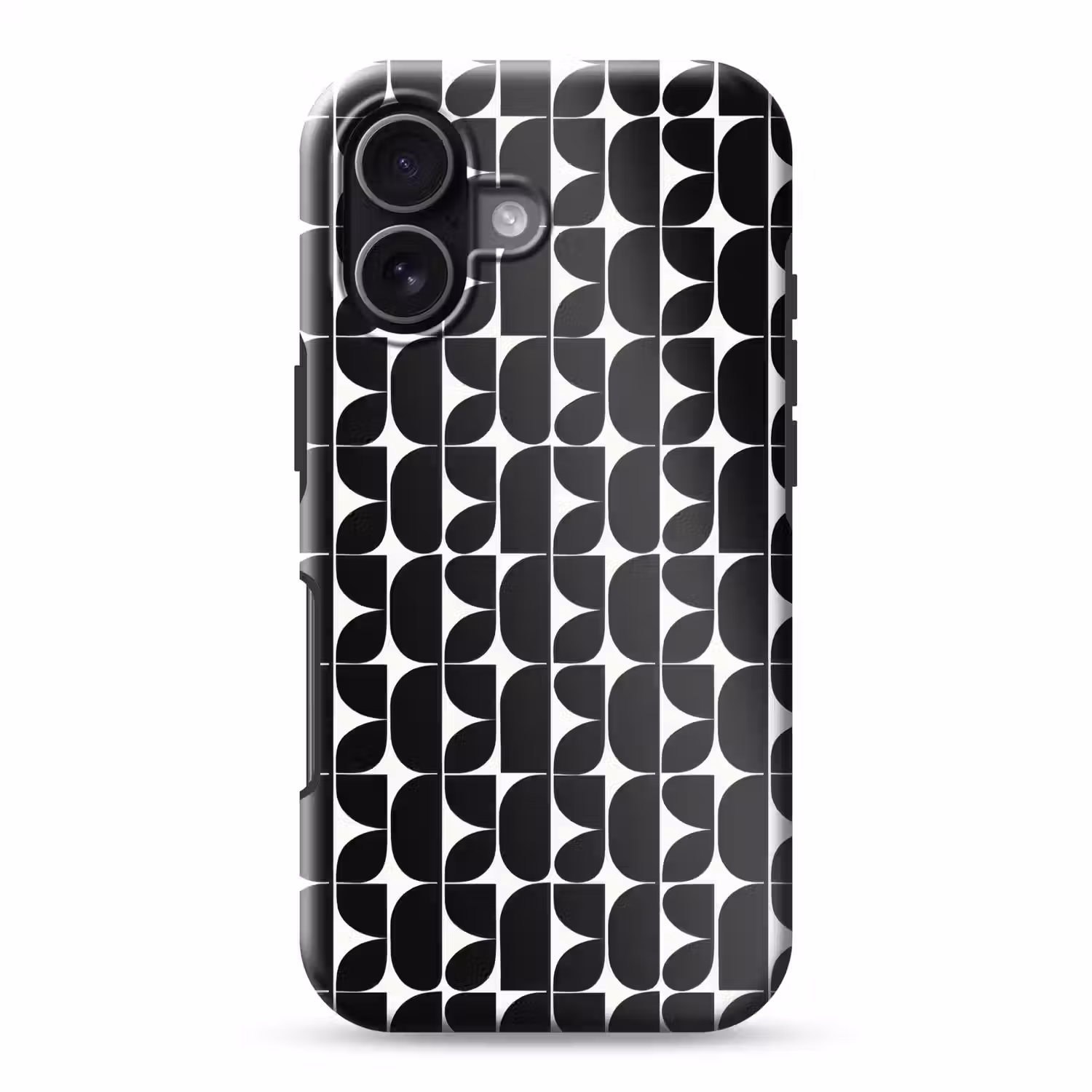 Modern - Geometrisch - Zwart Toughcase MagSafe Apple iPhone 17 klein 1017 -3d