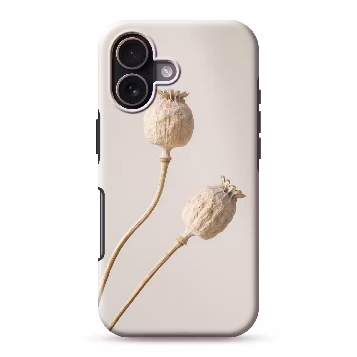 Papaverbollen - Droogbloemen - Minimalistisch - Beige - Rustig Toughcase MagSafe Apple iPhone 17 klein -3d