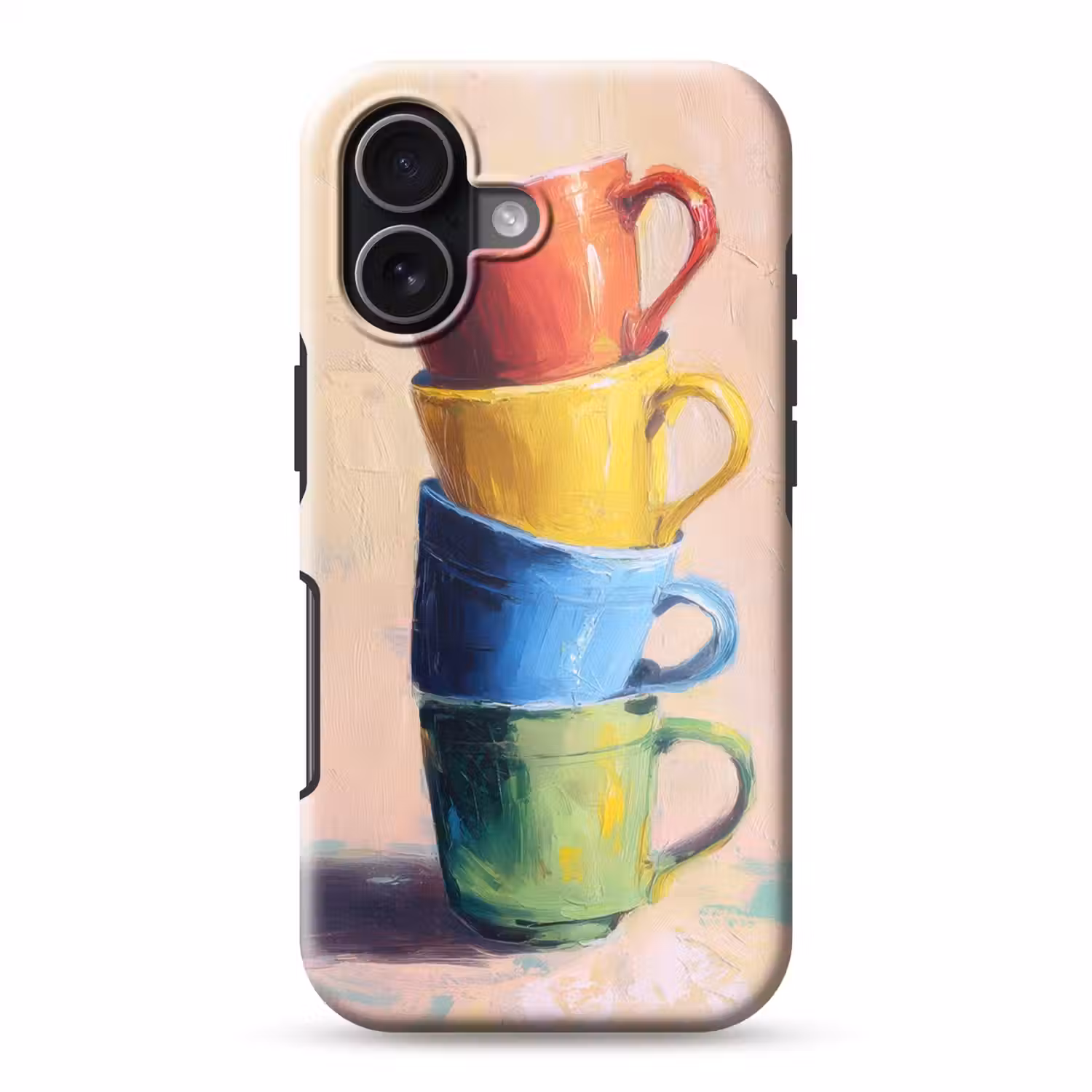 Mokken - Gestapeld - Keramiek - Kleurrijk Toughcase MagSafe Apple iPhone 17 klein -3d