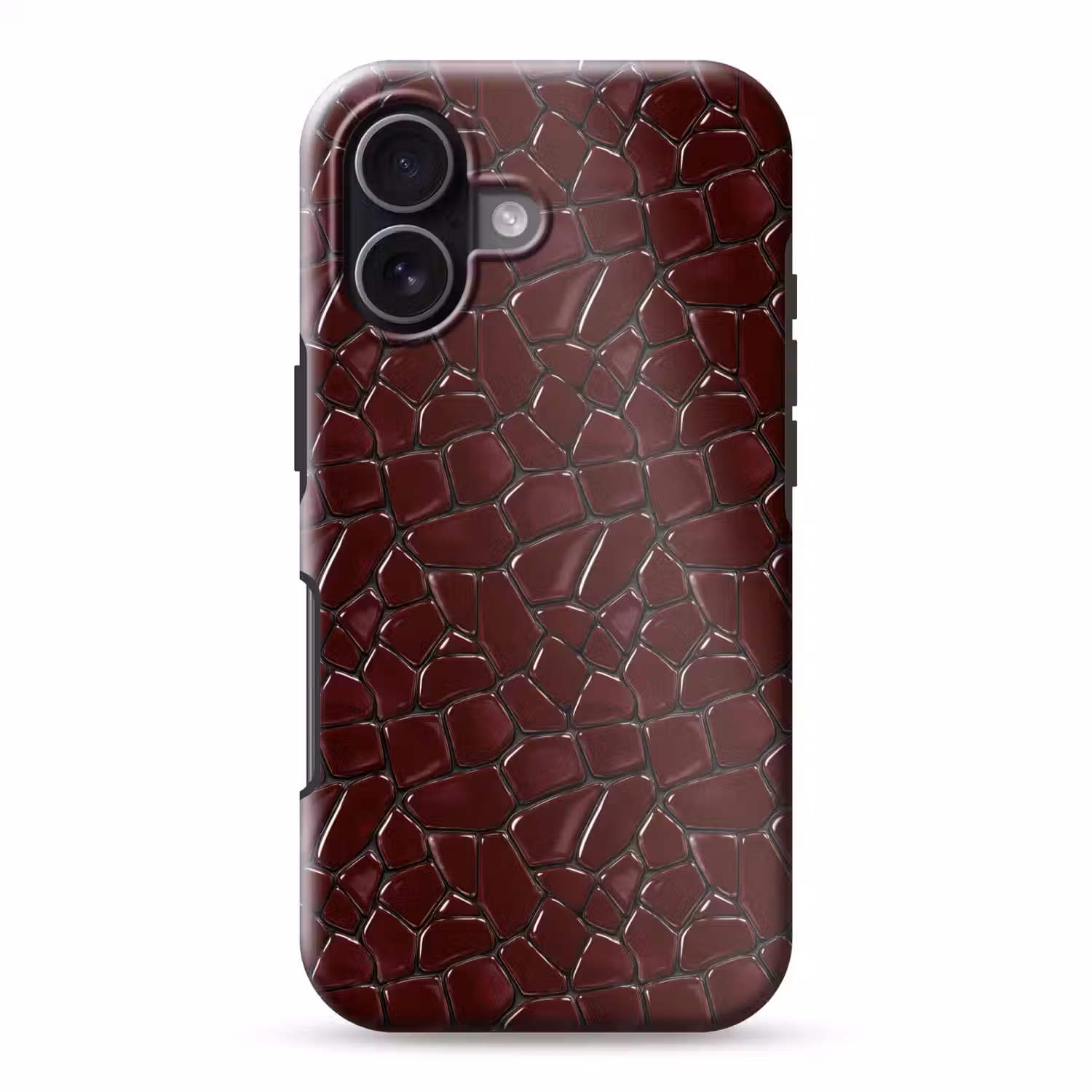 Mozaïek - Tegel - Bordeauxrood Toughcase MagSafe Apple iPhone 17 klein 1017 -3d