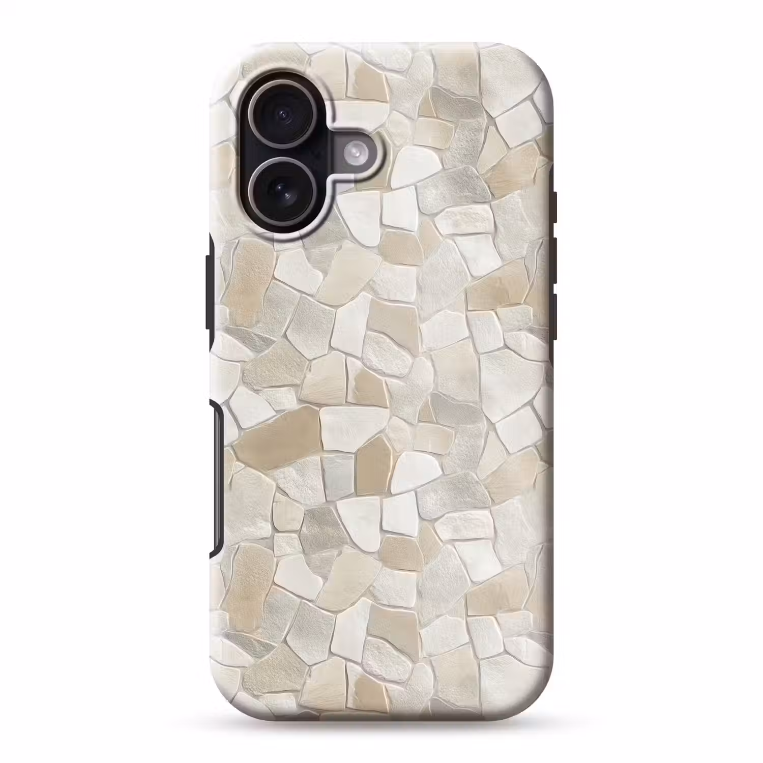Mozaïek - Stenen - Beige Toughcase MagSafe Apple iPhone 17 klein 1017 -3d