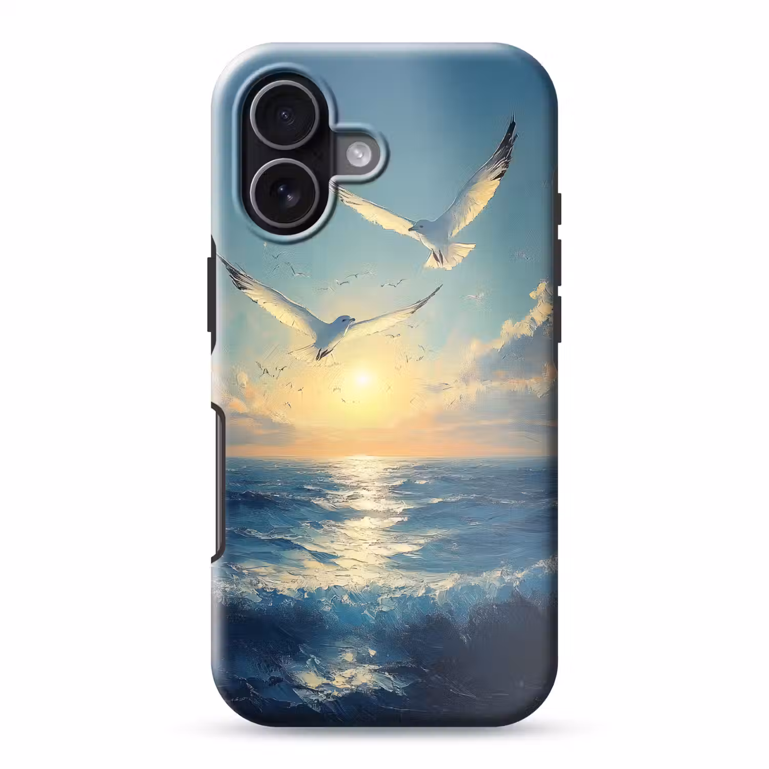 Meeuwen - Zee - Wolken -Blauw Toughcase MagSafe Apple iPhone 17 klein -3d