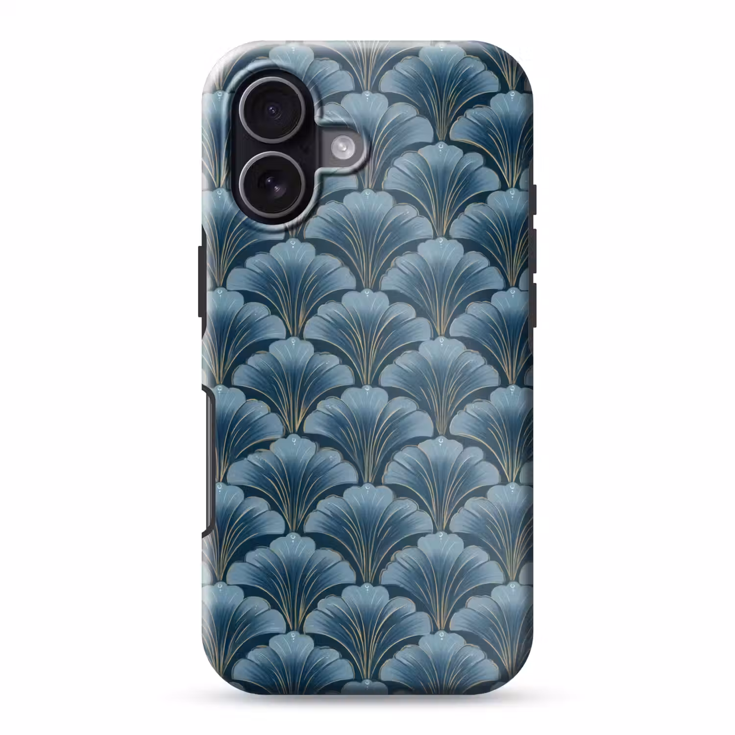 Patroon - Ginkgoblad - Blauw Toughcase MagSafe Apple iPhone 17 klein 1017 -3d