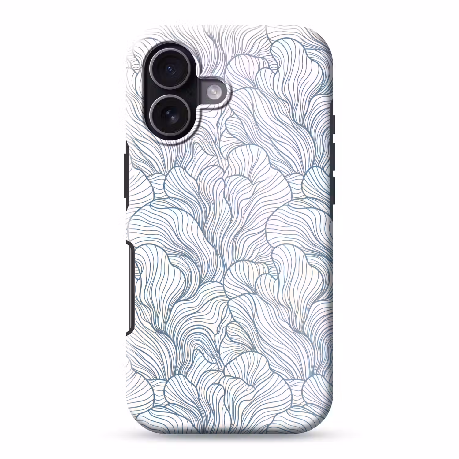 Patroon - Lijnen - Organisch - Abstract - Blauw Toughcase MagSafe Apple iPhone 17 klein -3d