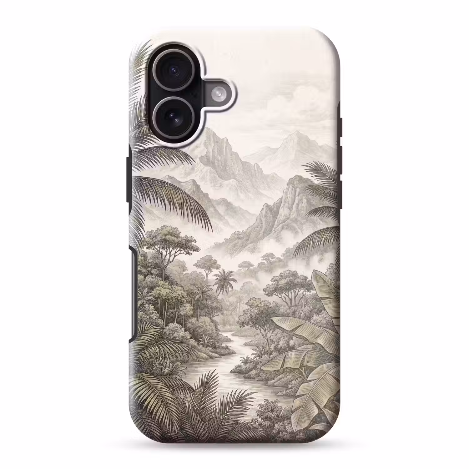 Natuur - Bergen - Rivier - Tropisch - Vintage Toughcase MagSafe Apple iPhone 17 klein -3d