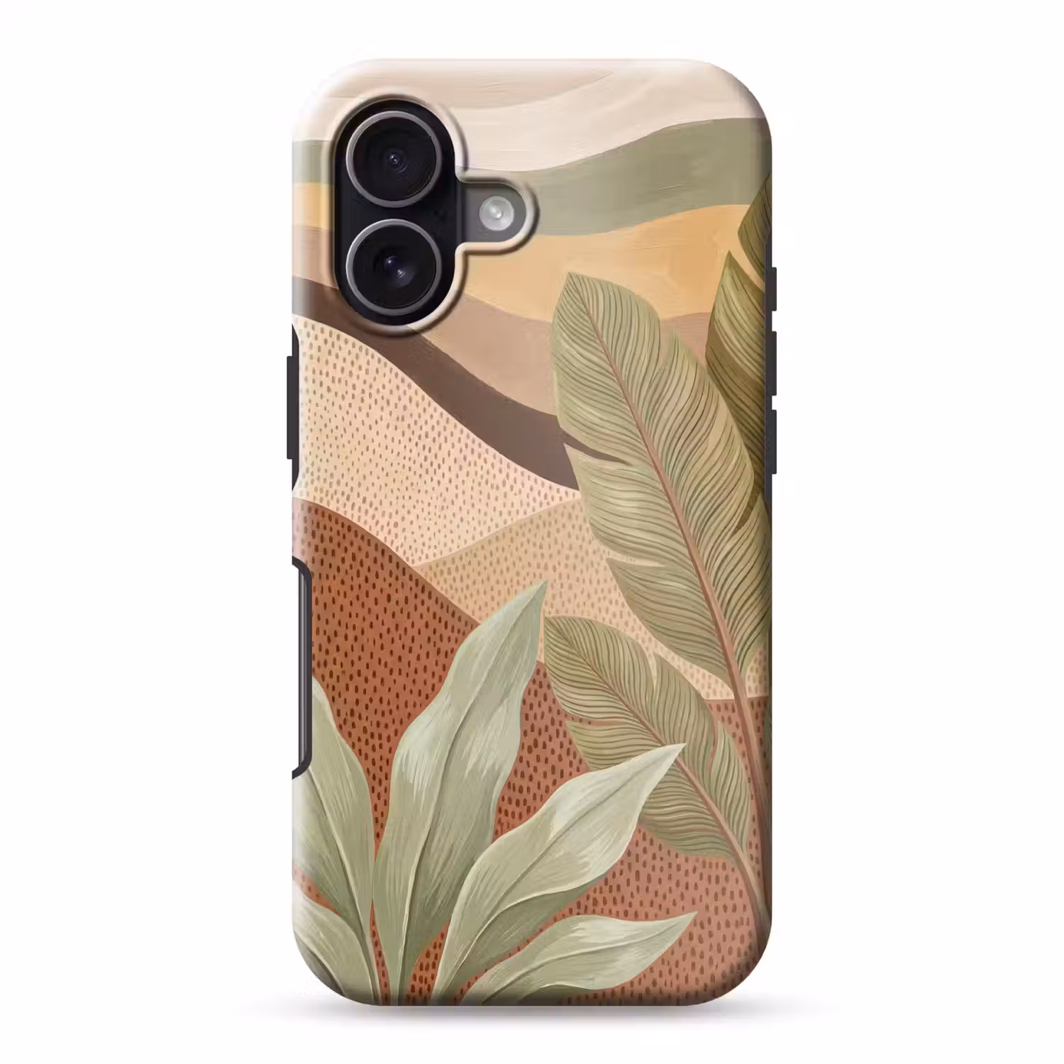Natuur - Bladeren - Landschap - Abstract - Aardetinten Toughcase MagSafe Apple iPhone 17 klein -3d