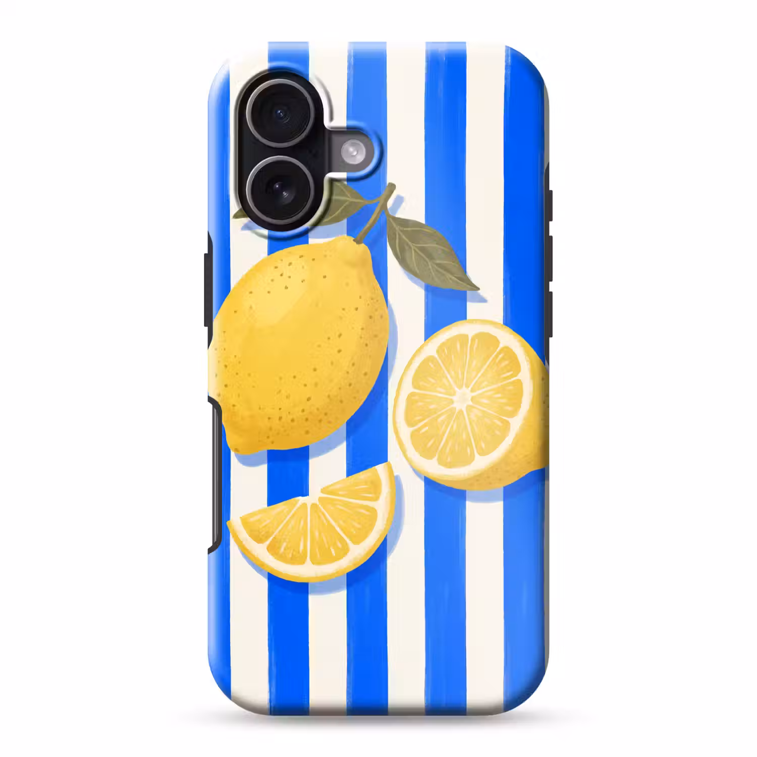 Fruit - Citroen - Zomer - Geel - Blauw Toughcase MagSafe Apple iPhone 17 klein -3d