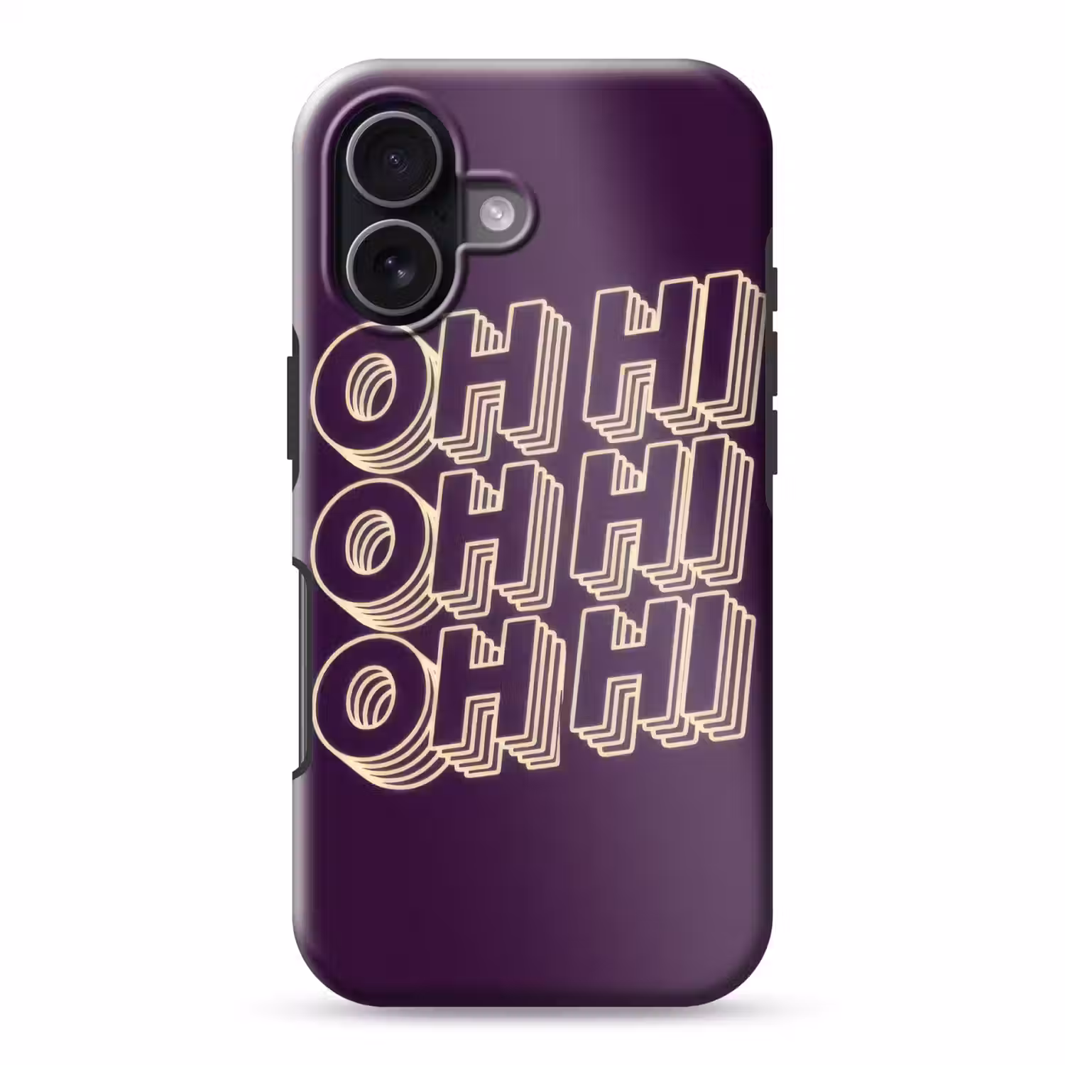 Oh hi - Paars - 3D Toughcase MagSafe Apple iPhone 17 klein -3d