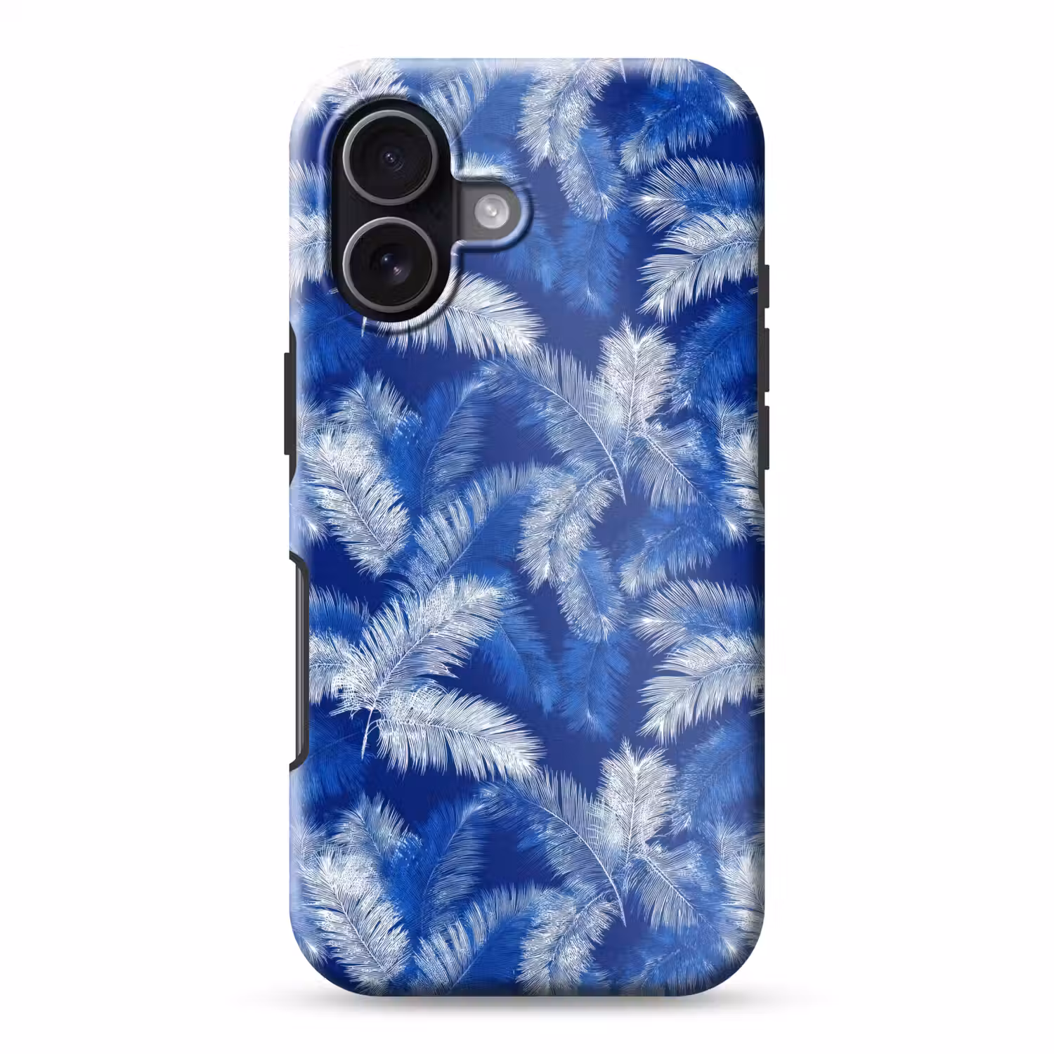 Palmblad - Patroon - Blauw Toughcase MagSafe Apple iPhone 17 klein 1017 -3d