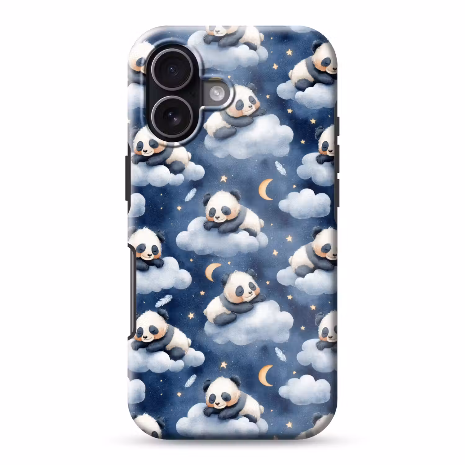 Panda's - Slapen - Blauw Toughcase MagSafe Apple iPhone 17 klein 1017 -3d