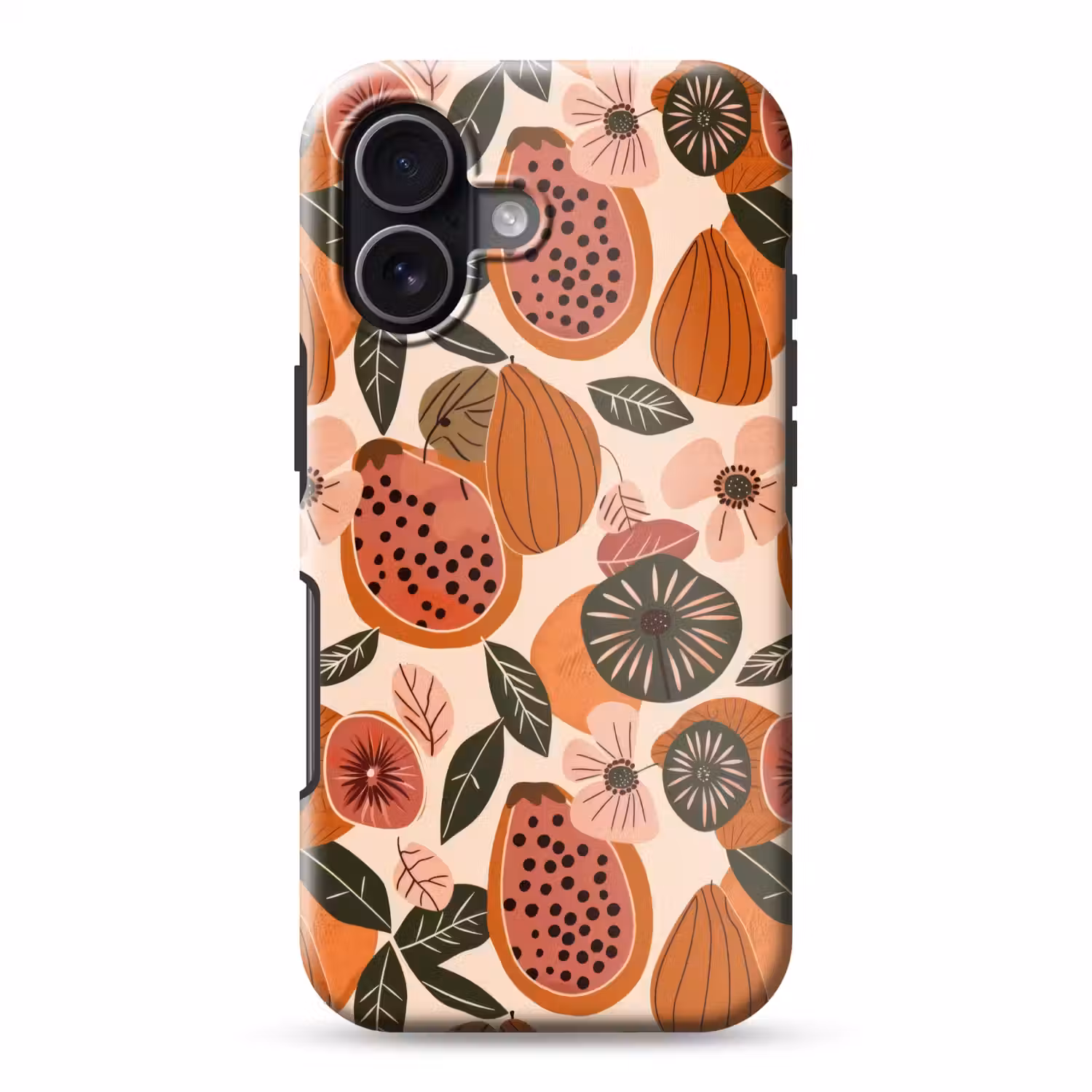 Papaja - Bloesem - Oranje Toughcase MagSafe Apple iPhone 17 klein 1017 -3d