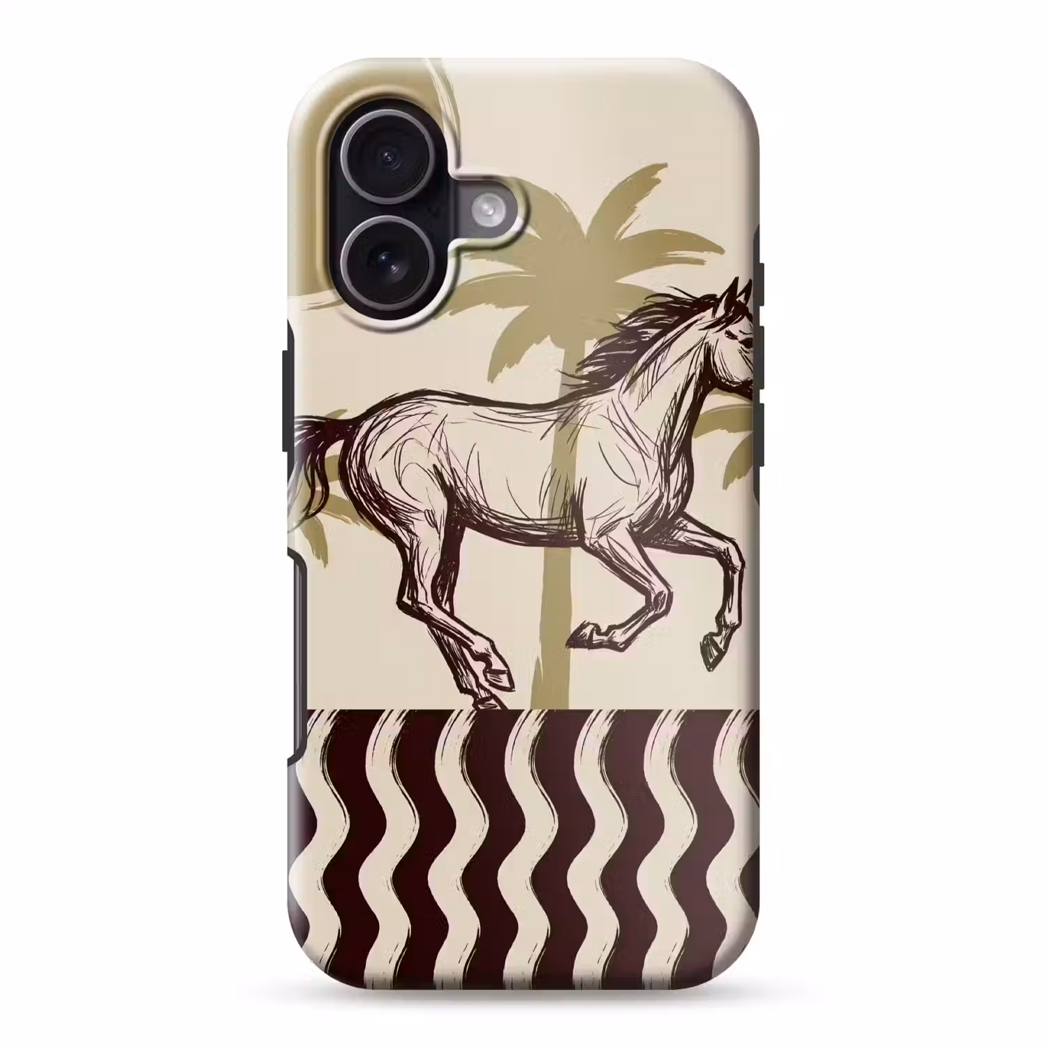 Paard - Galopperend - Woestijn - Illustratie Toughcase MagSafe Apple iPhone 17 klein -3d