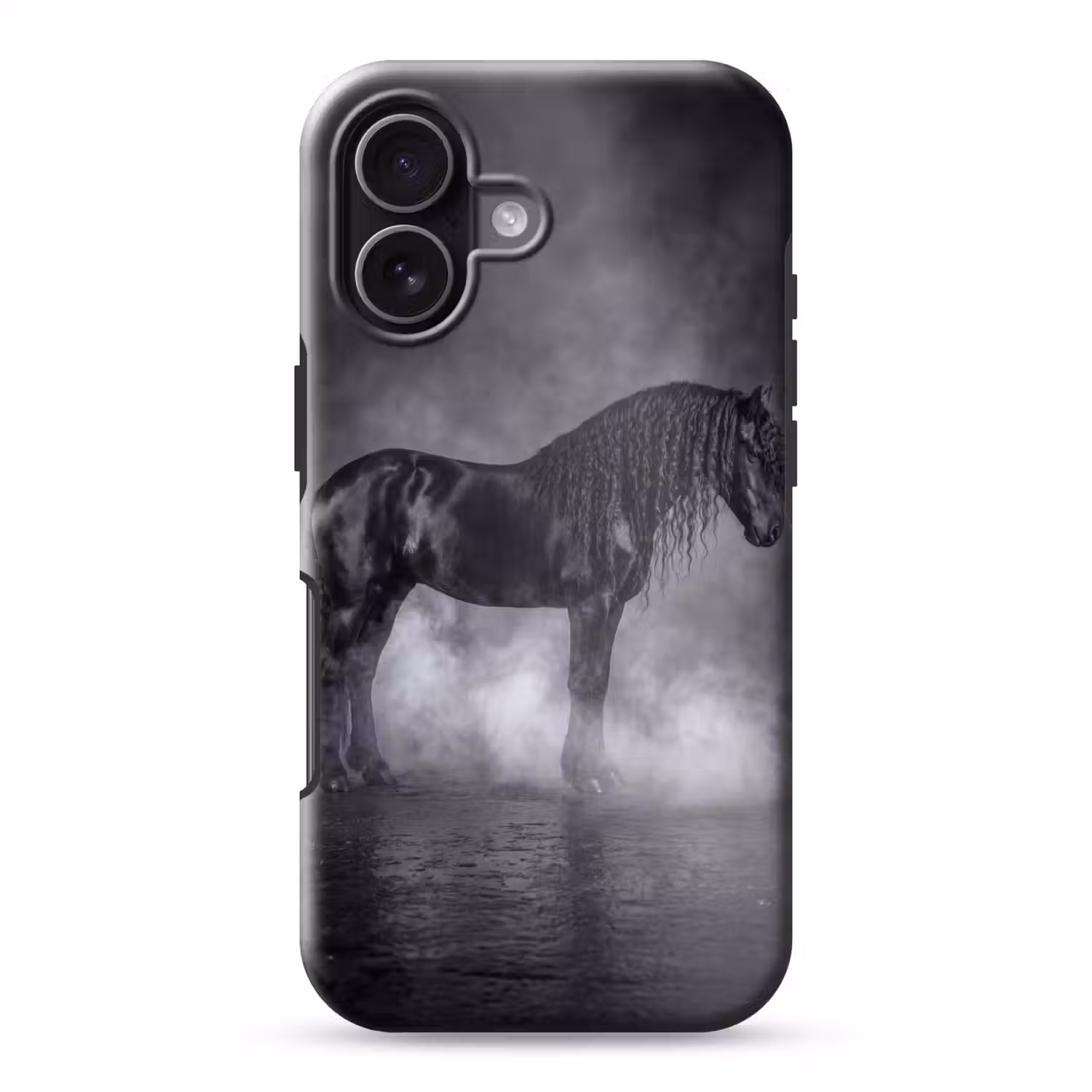 Paard - Magisch - Zwart Toughcase MagSafe Apple iPhone 17 klein -3d