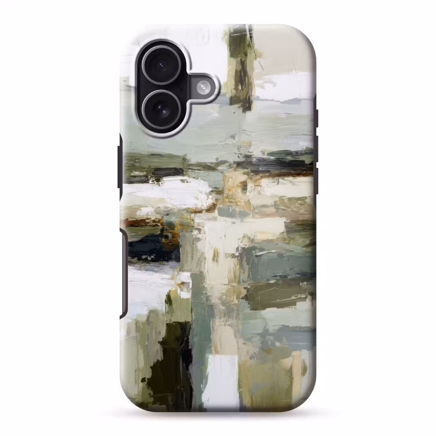 Penseelstreken - Groen - Abstract - Japandi Toughcase MagSafe Apple iPhone 17 klein -3d