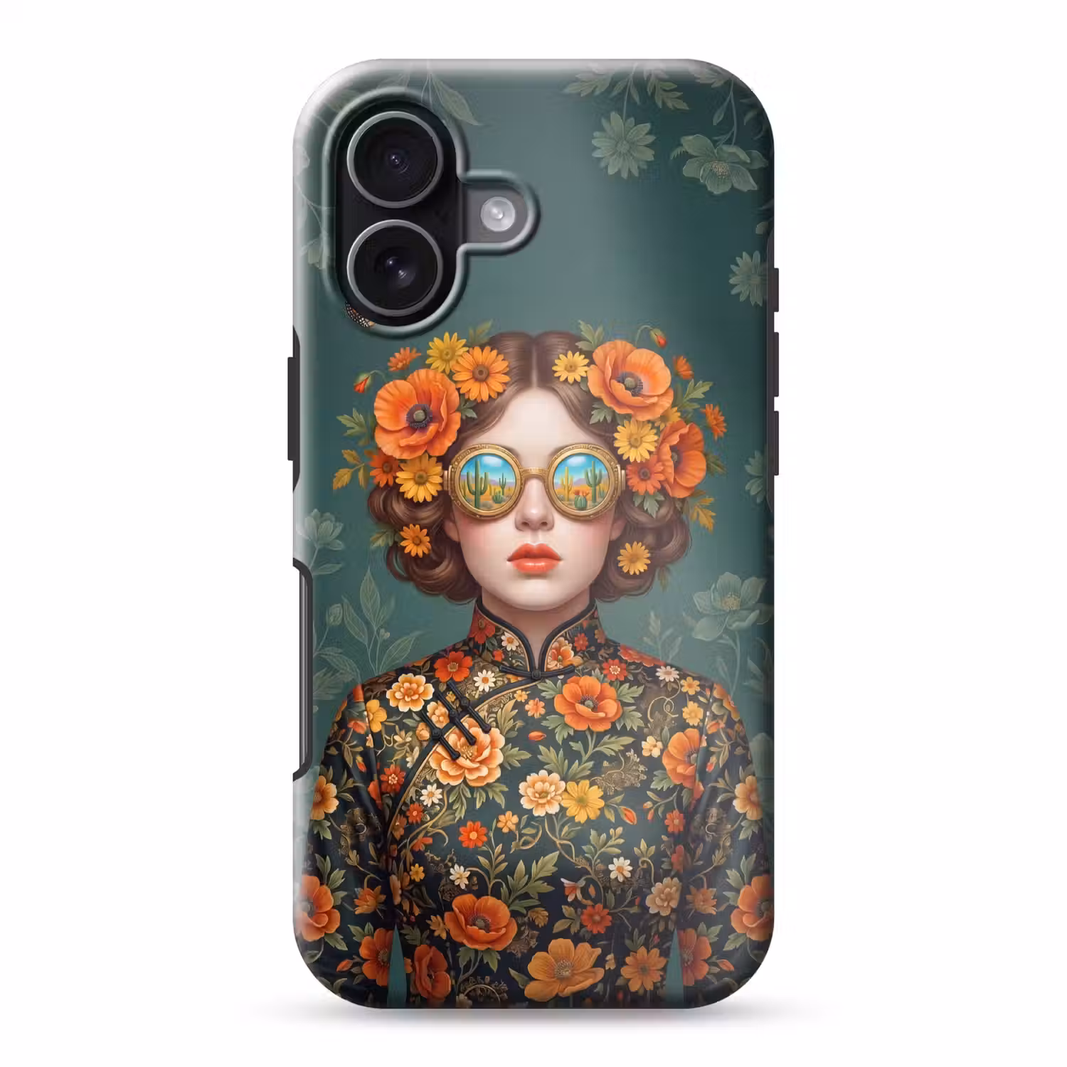 Portret - Vrouw - Kleurrijk - Expressief Toughcase MagSafe Apple iPhone 17 klein -3d