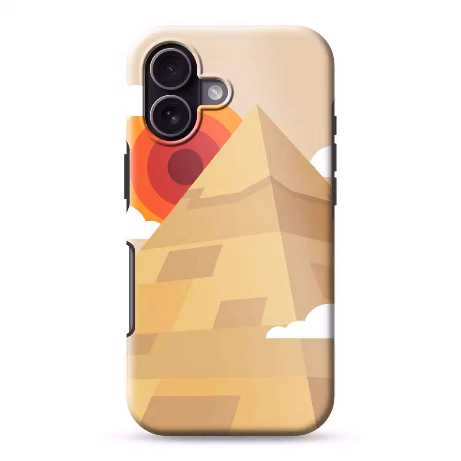 Piramide - Zon - Woestijn - Modern - Oranje Toughcase MagSafe Apple iPhone 17 klein -3d