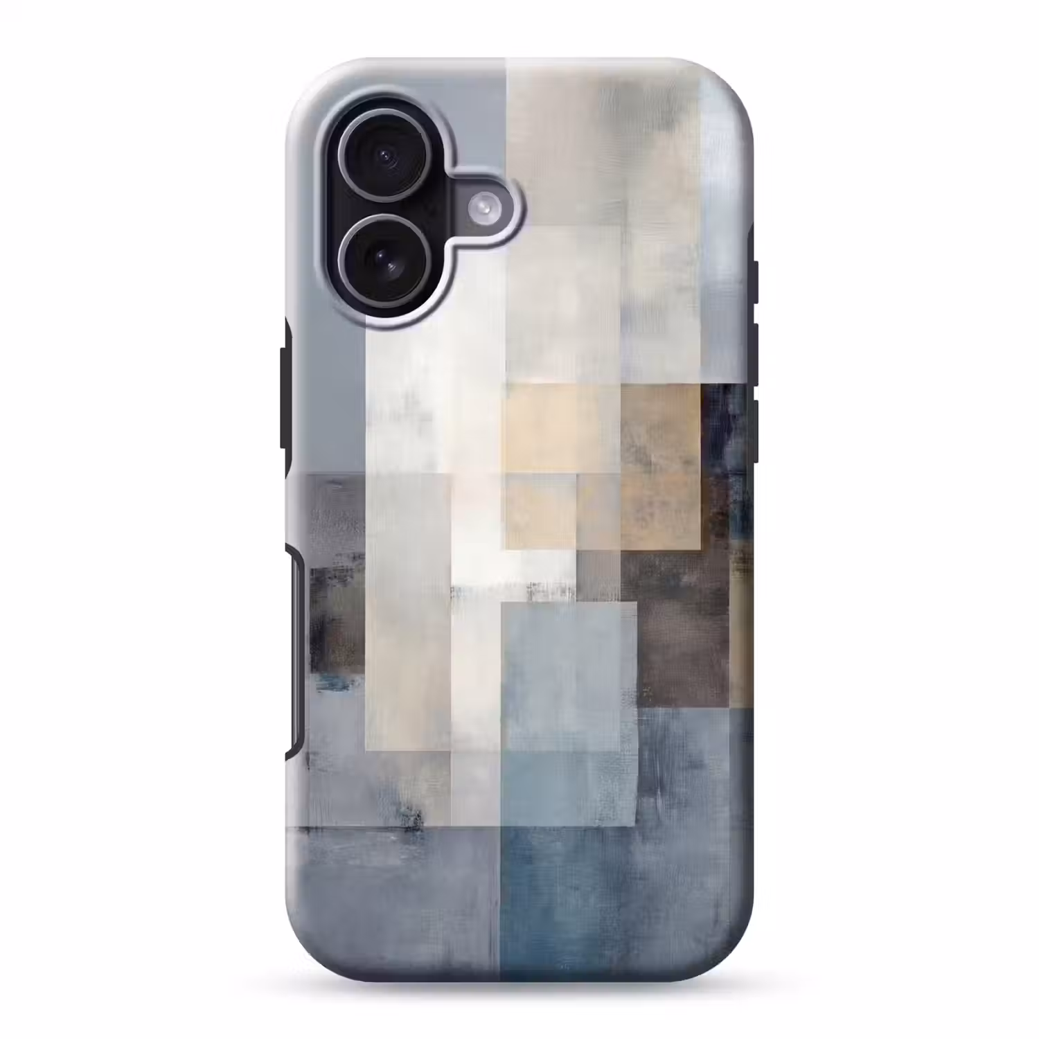 Rechthoeken - Abstract - Blauw Toughcase MagSafe Apple iPhone 17 klein -3d